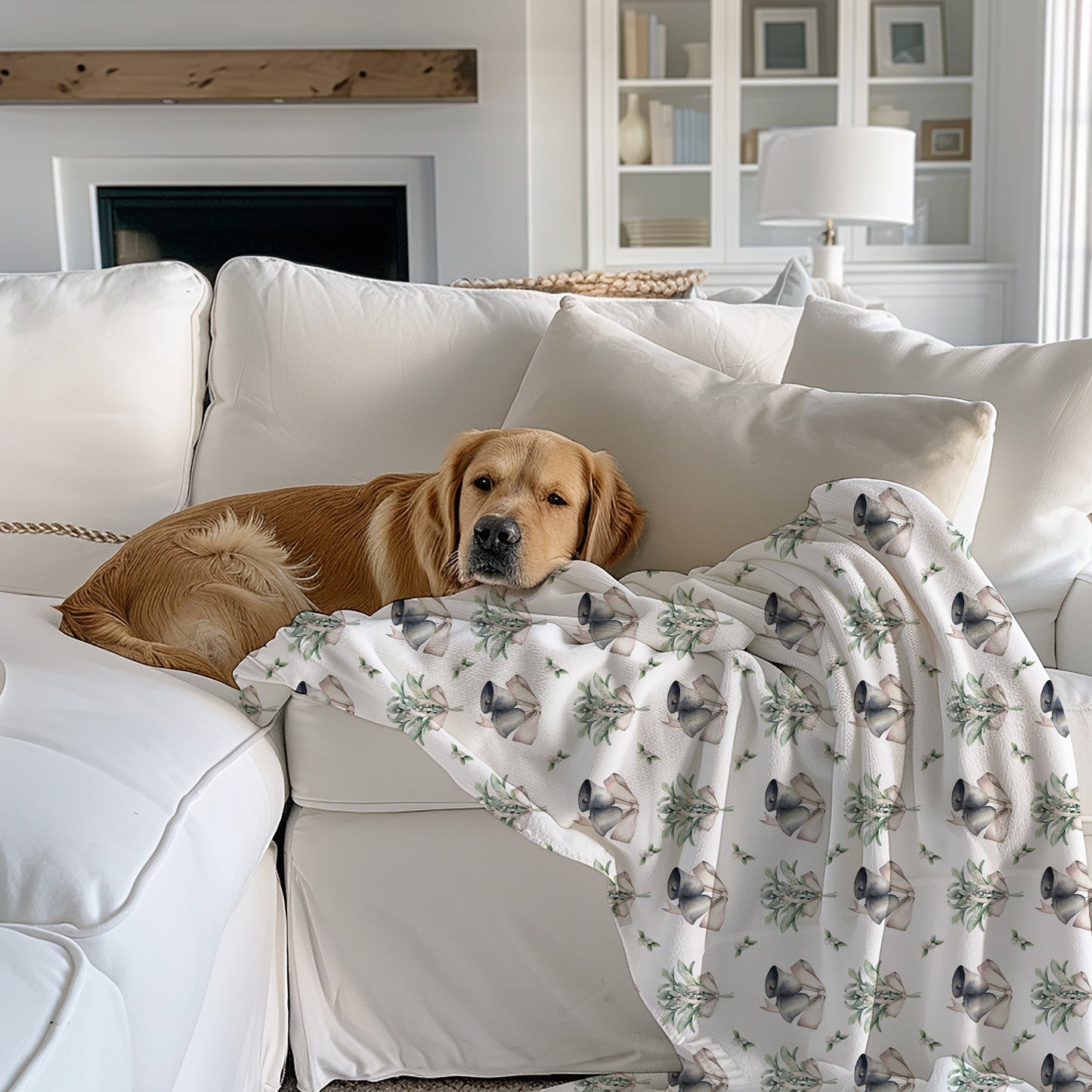 Mistletoe and Silver Bells Christmas Blanket