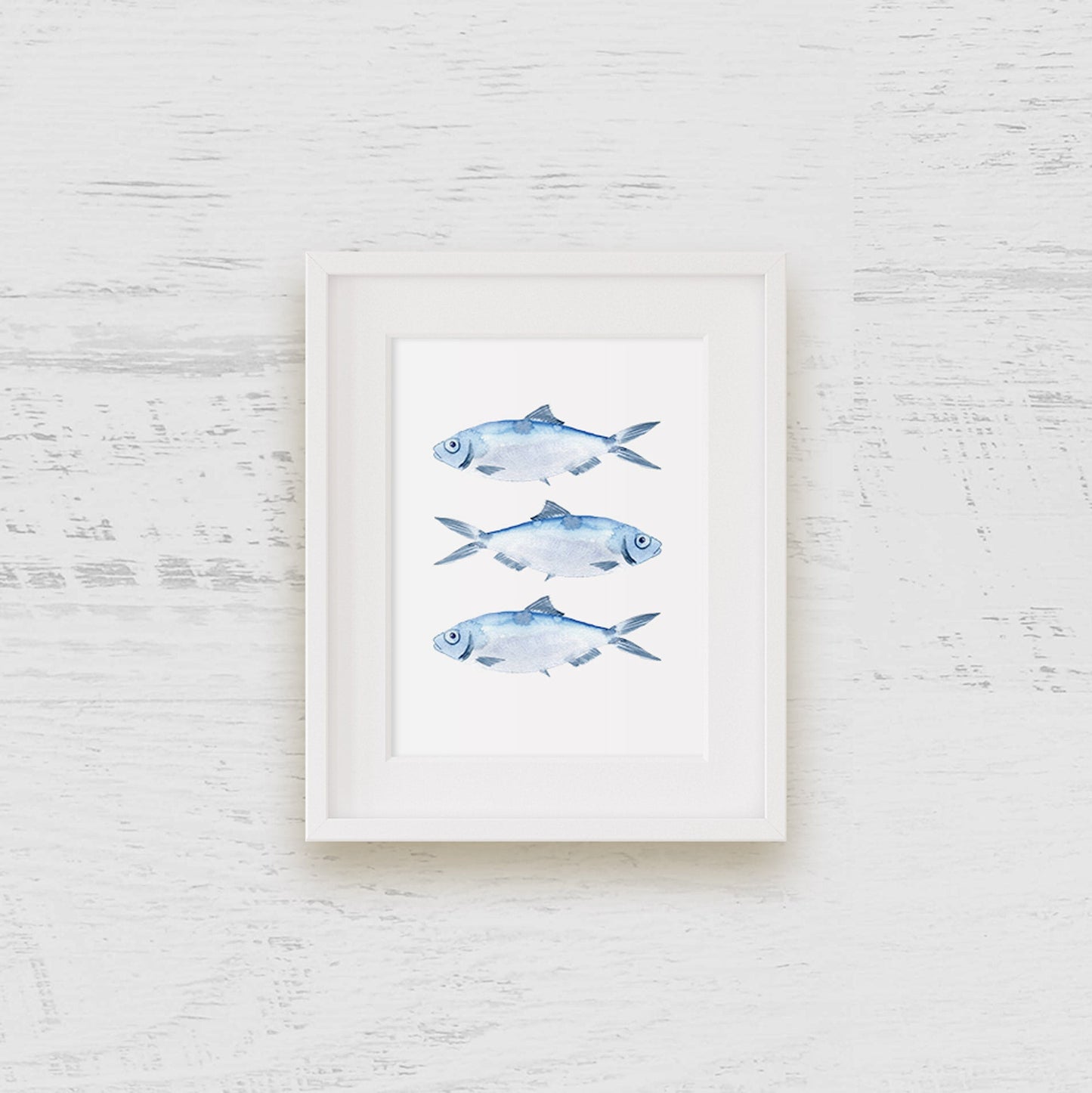 Blue Fish Watercolour Art Print - Hydrangea Lane Home