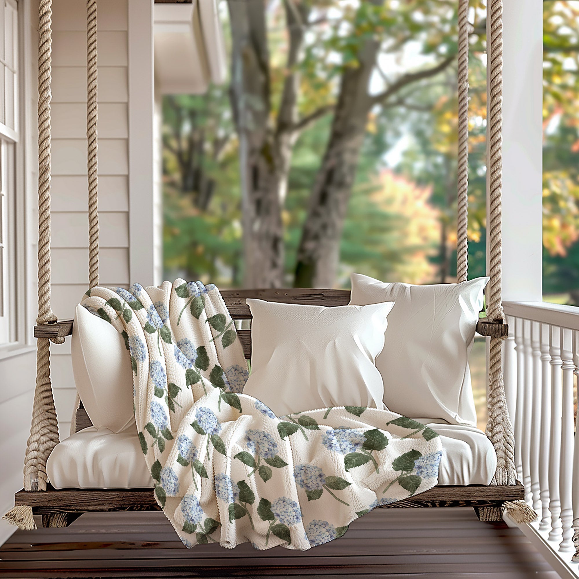 Blue Hydrangea Soft Fleece Throw Blanket - Hydrangea Lane Home