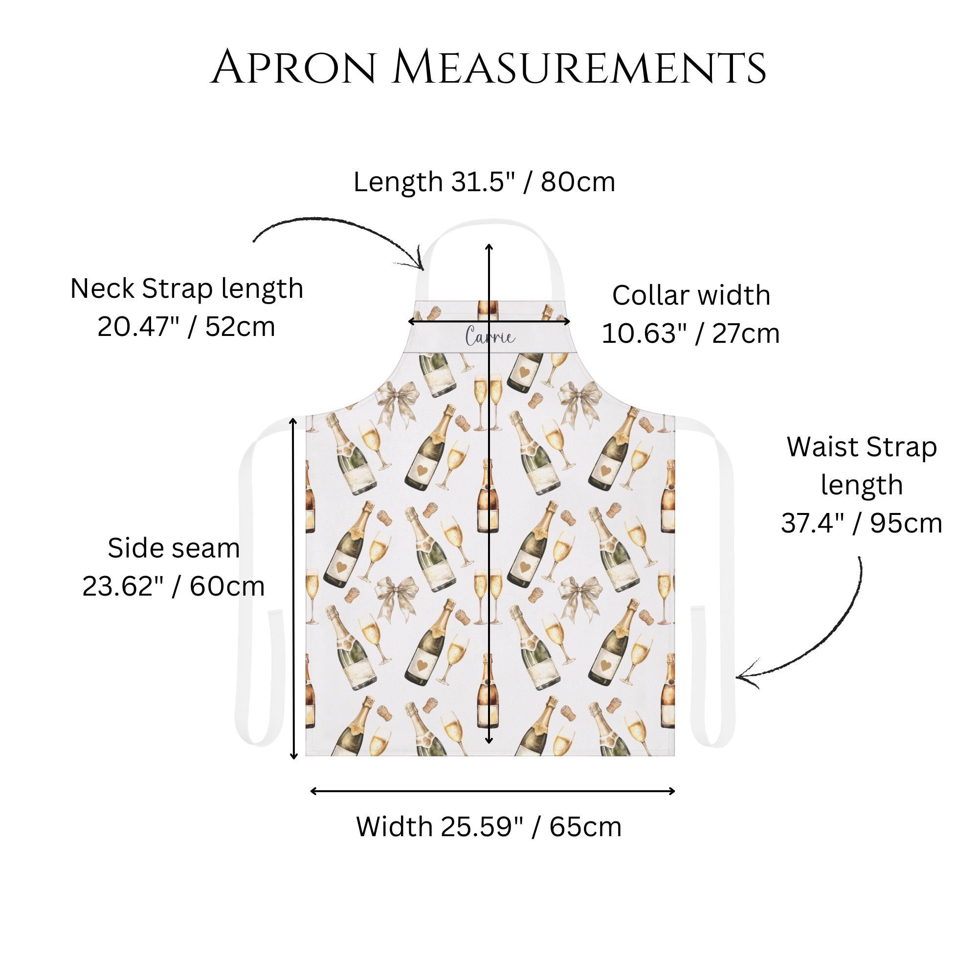 Champagne Lover Apron with Personalisation - Hydrangea Lane Home