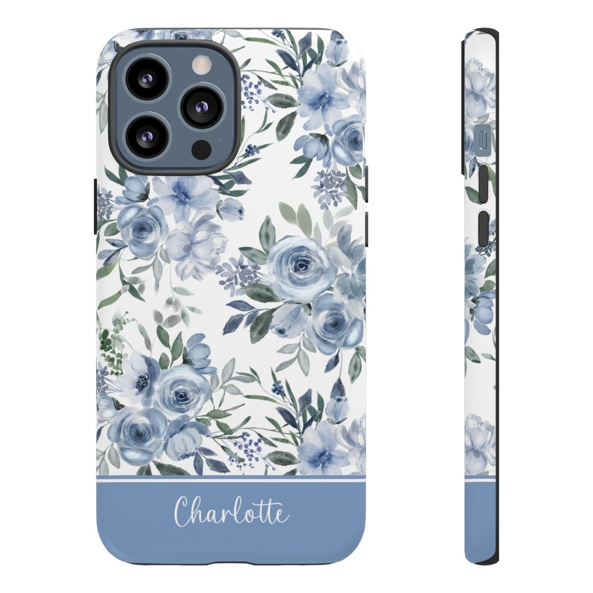 Charlotte Blue Roses Tough iPhone Case - Hydrangea Lane Home