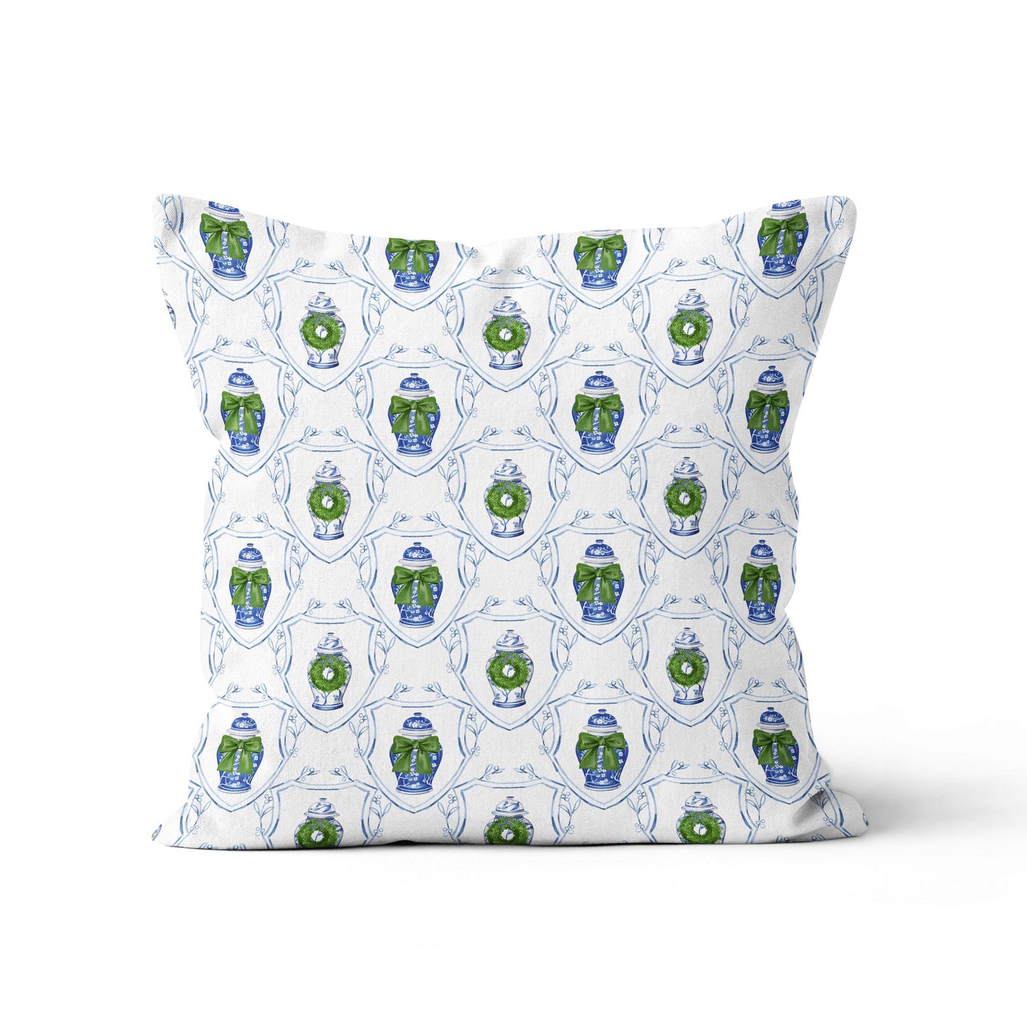 Chinoiserie Ginger Jar Christmas Cushion/Pillow Cover - Hydrangea Lane Home