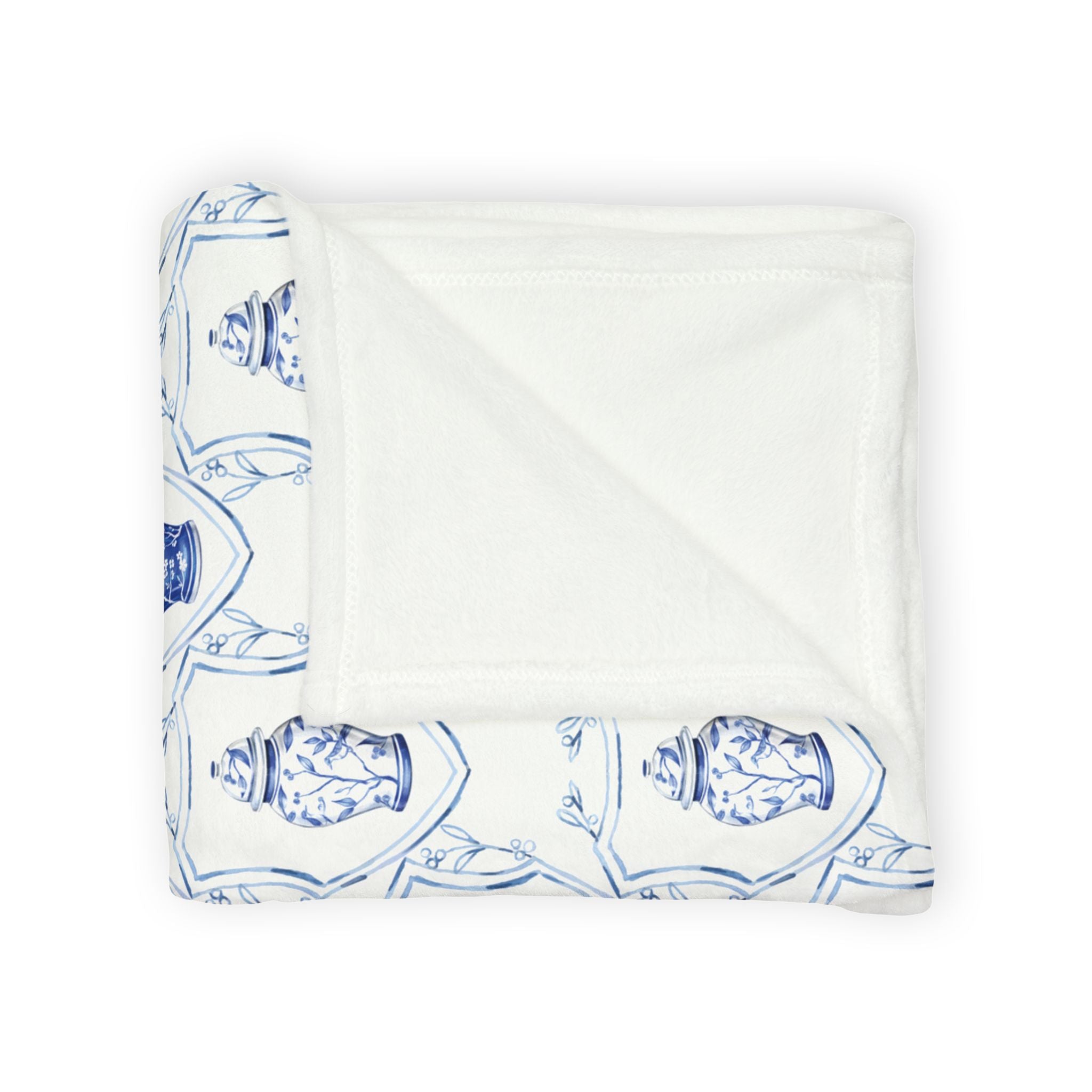 Ginger Jar Crest Soft Fleece Blanket - Hydrangea Lane Home