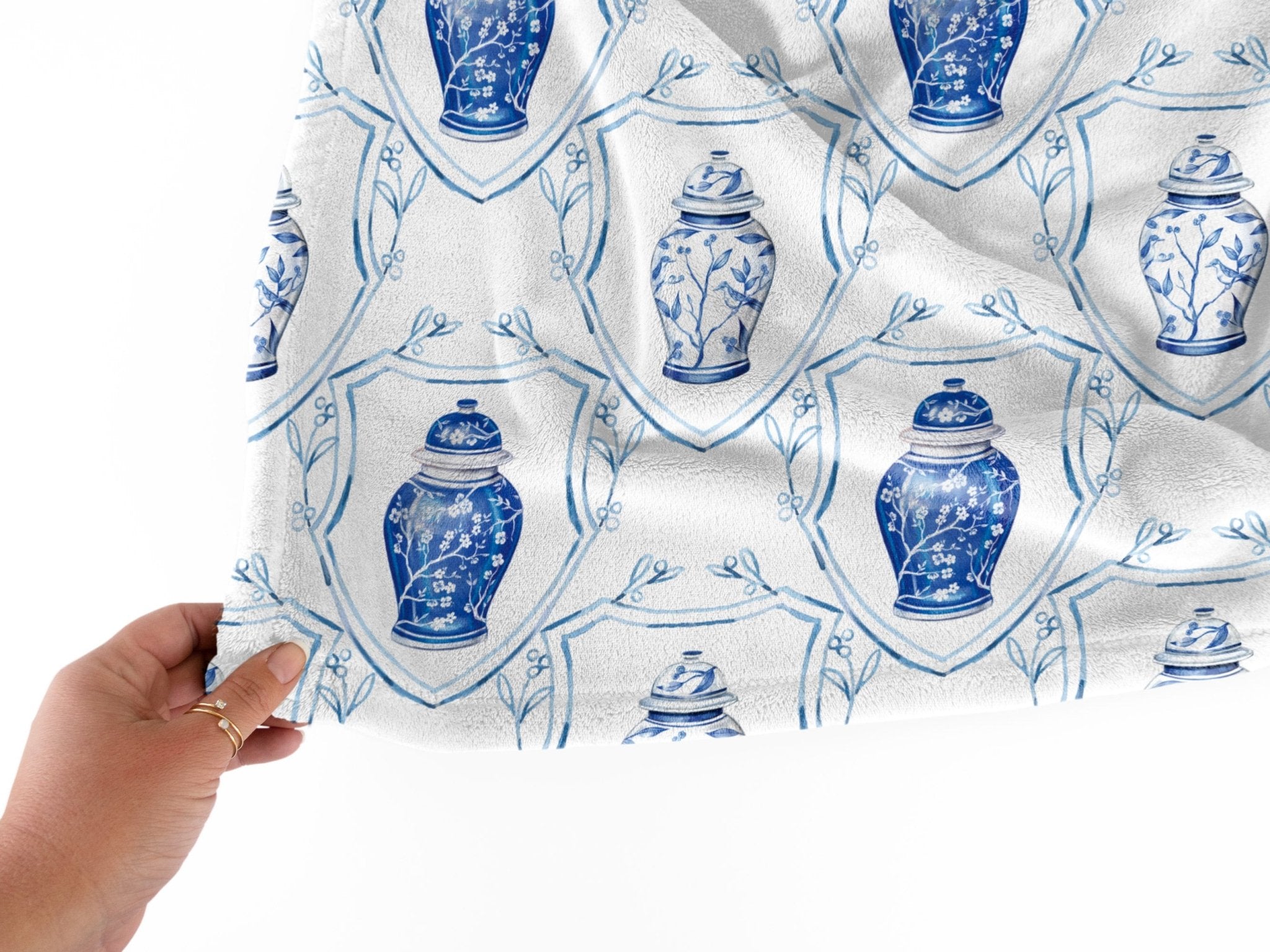 Ginger Jar Soft Fleece Throw Blanket - Hydrangea Lane Home