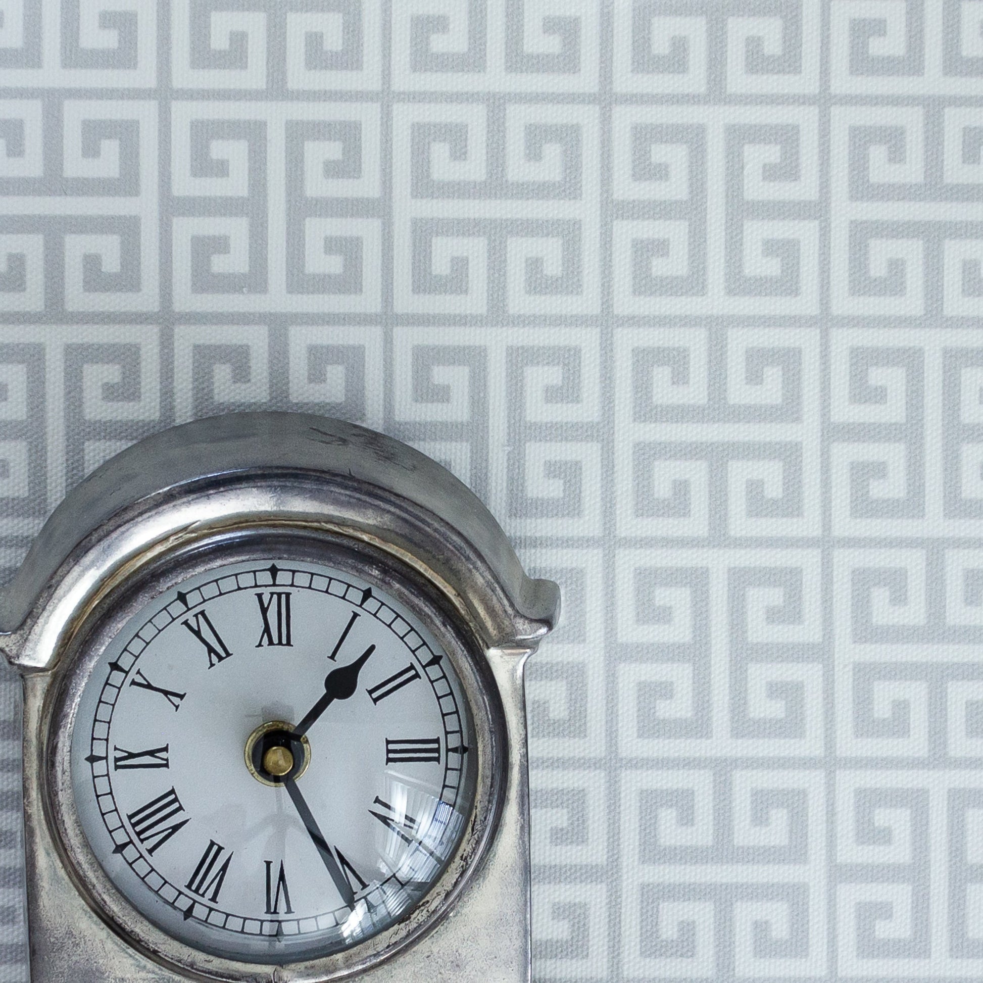 Greek Key Fabric - Dove - Hydrangea Lane Home