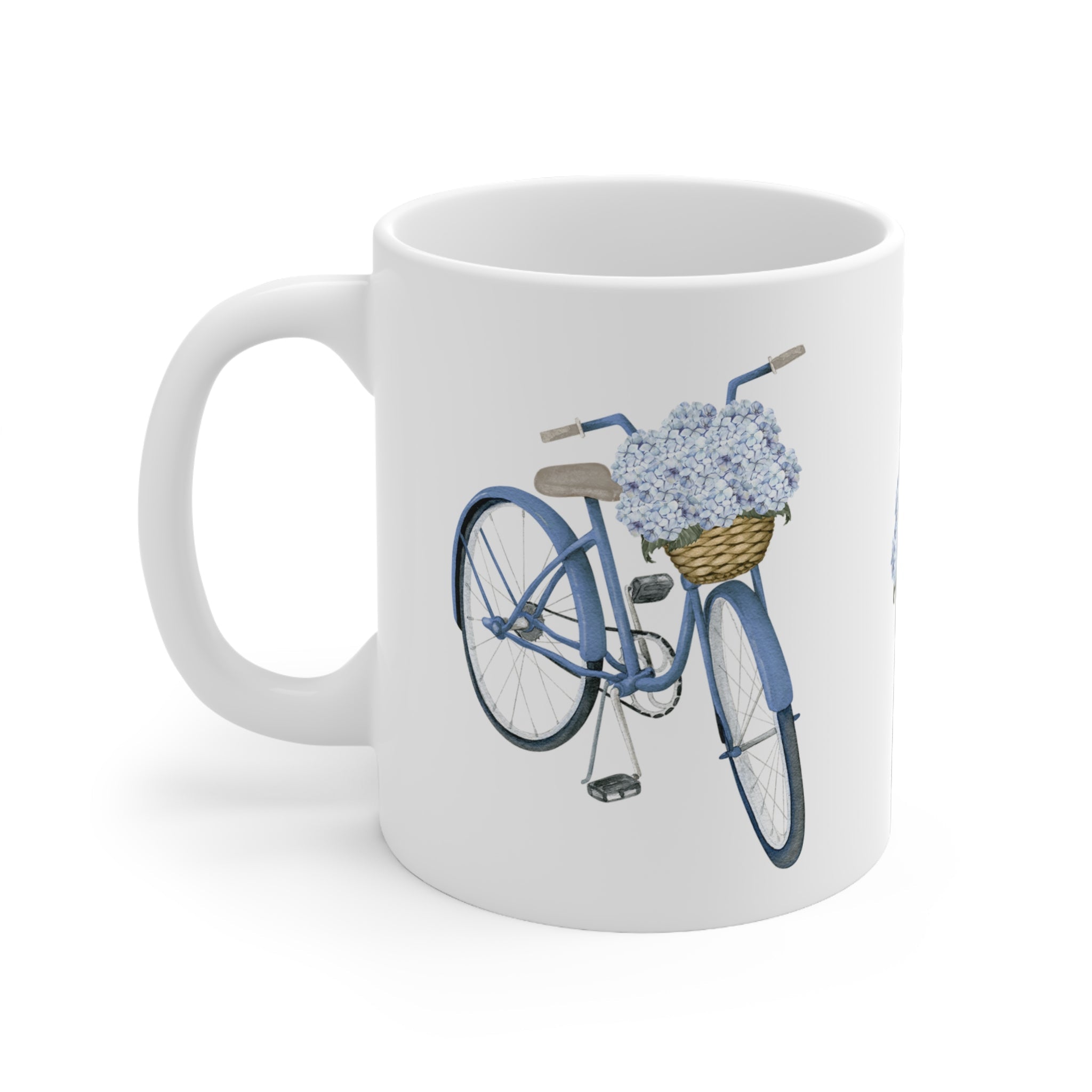 Hamptons Hydrangea Bicycle Ceramic Mug - Hydrangea Lane Home