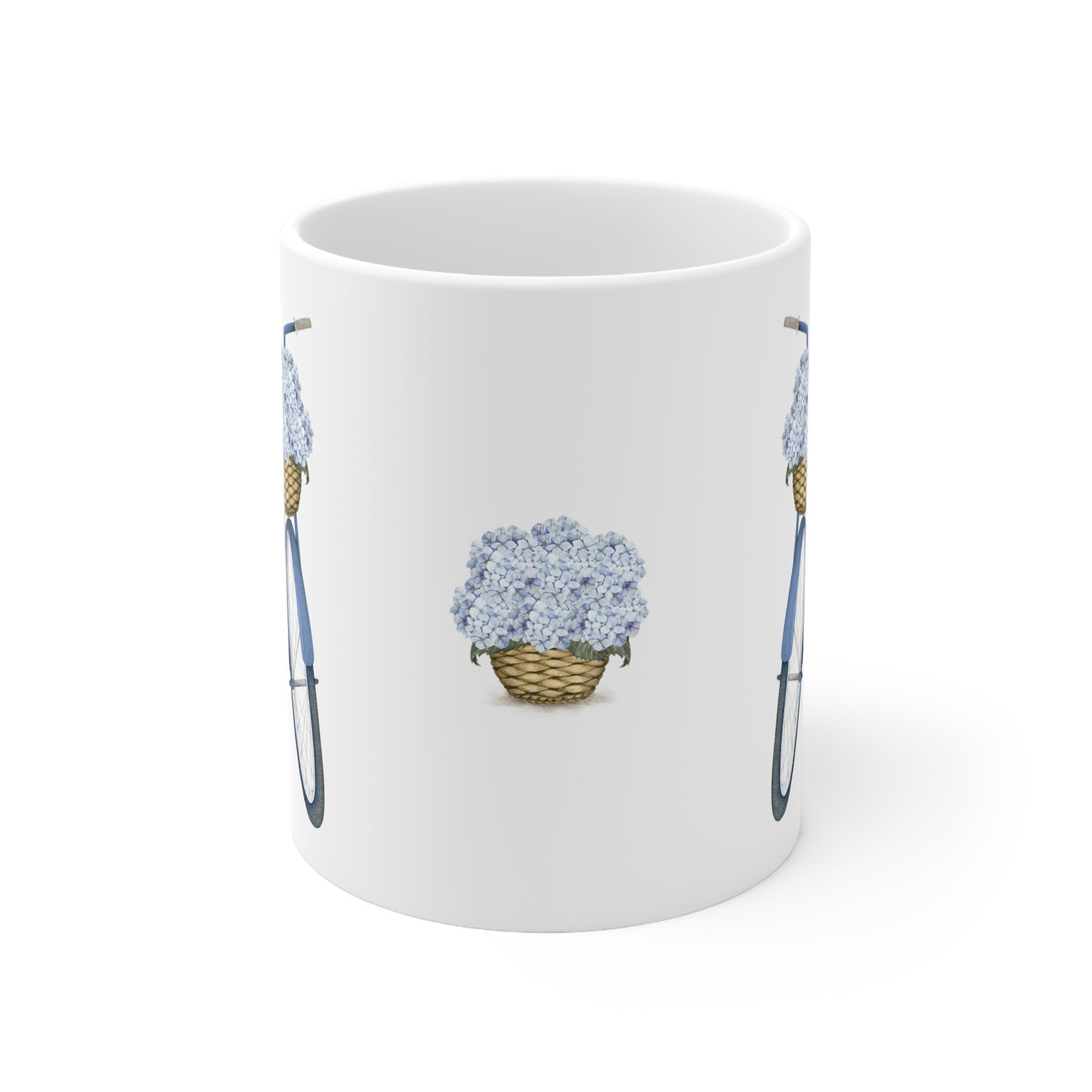 Hamptons Hydrangea Bicycle Ceramic Mug - Hydrangea Lane Home
