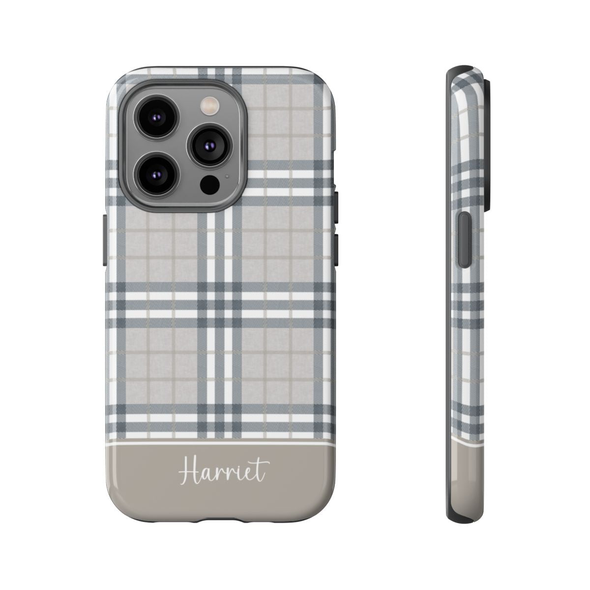 Highland Plaid Beige Tough iPhone Case - Hydrangea Lane Home