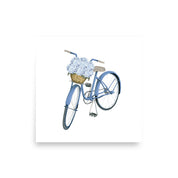 Hydrangea Bicycle Basket Art Print - Hydrangea Lane Home
