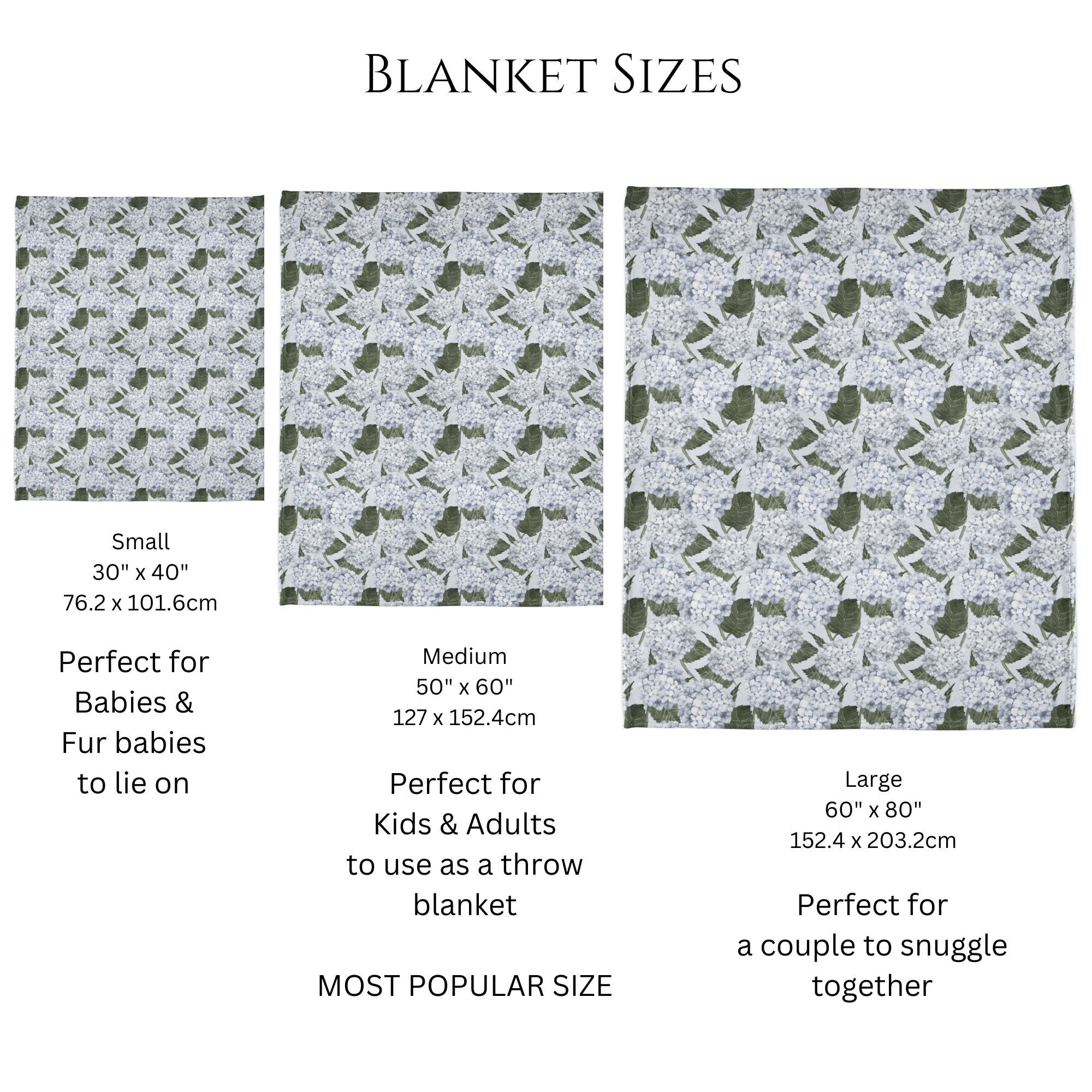 Hydrangea Garden Soft Fleece Blanket - Blue - Hydrangea Lane Home