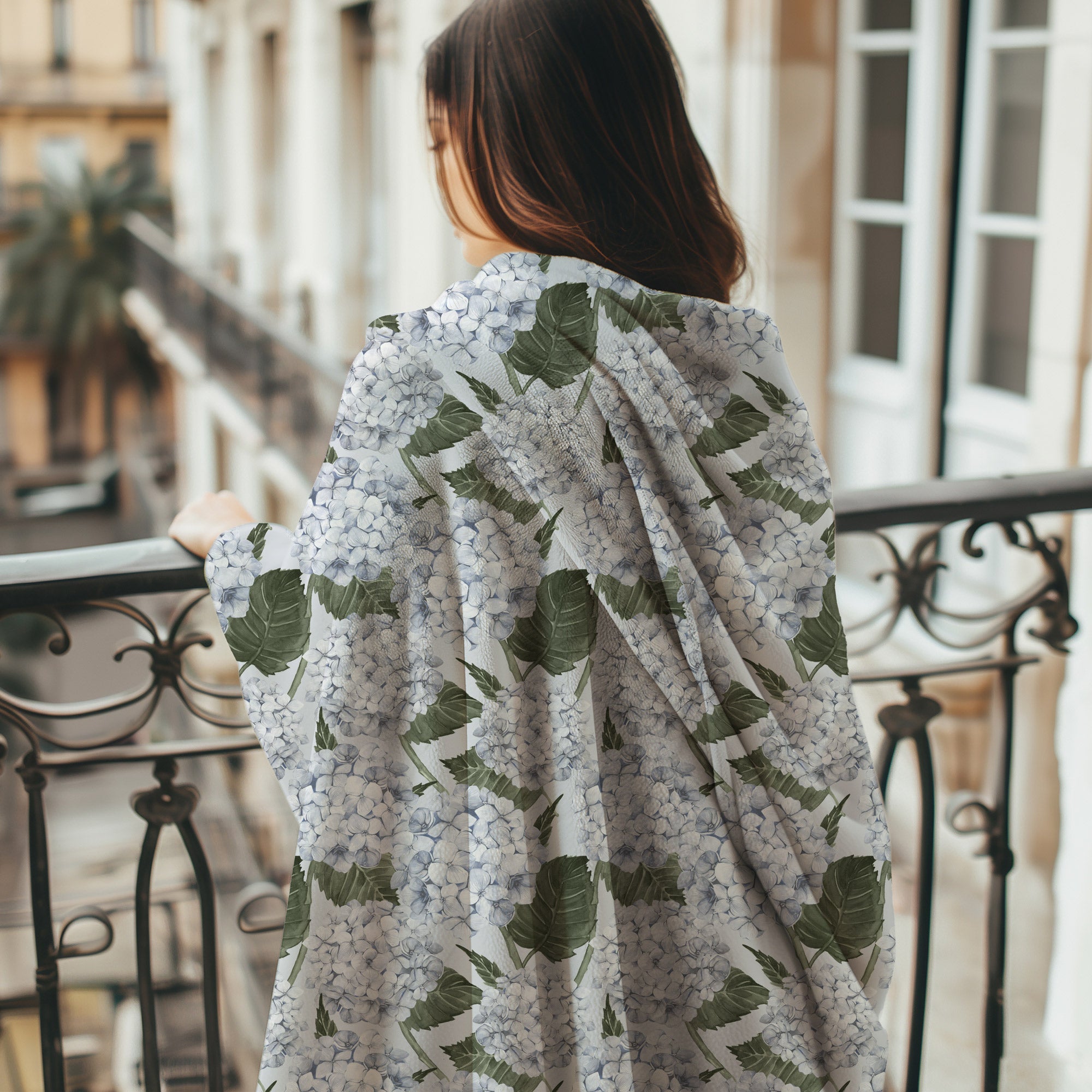 Hydrangea Garden Soft Fleece Blanket - Blue - Hydrangea Lane Home