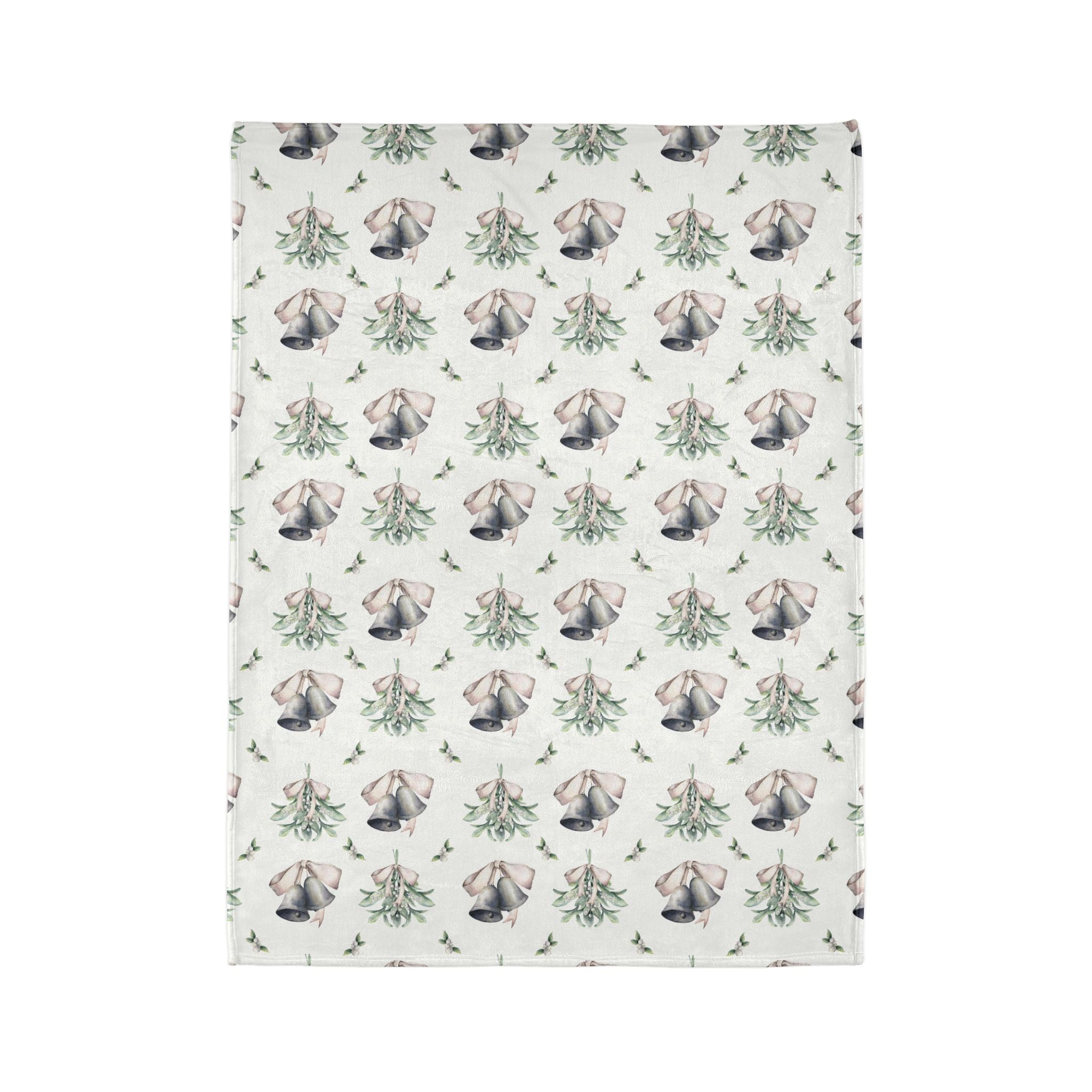 Mistletoe and Silver Bells Christmas Blanket - Hydrangea Lane Home