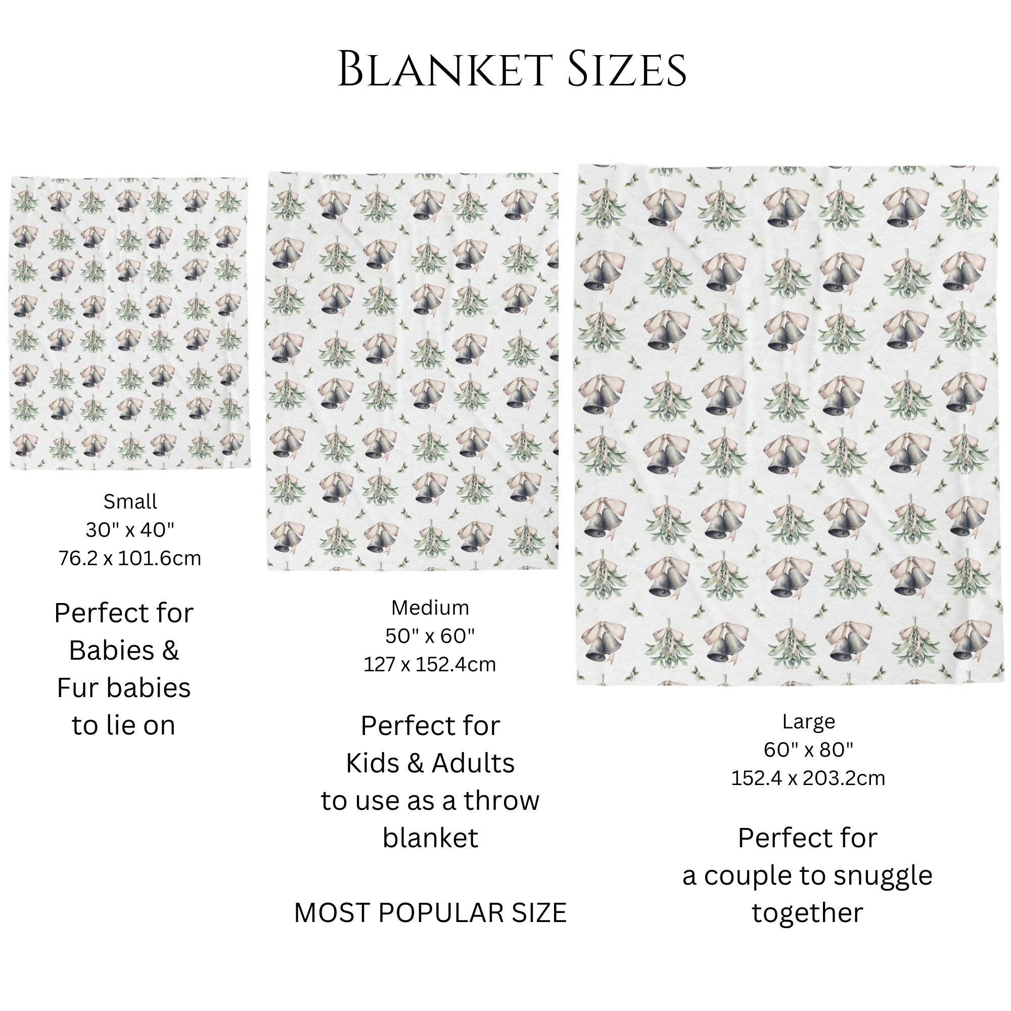 Mistletoe and Silver Bells Christmas Blanket - Hydrangea Lane Home
