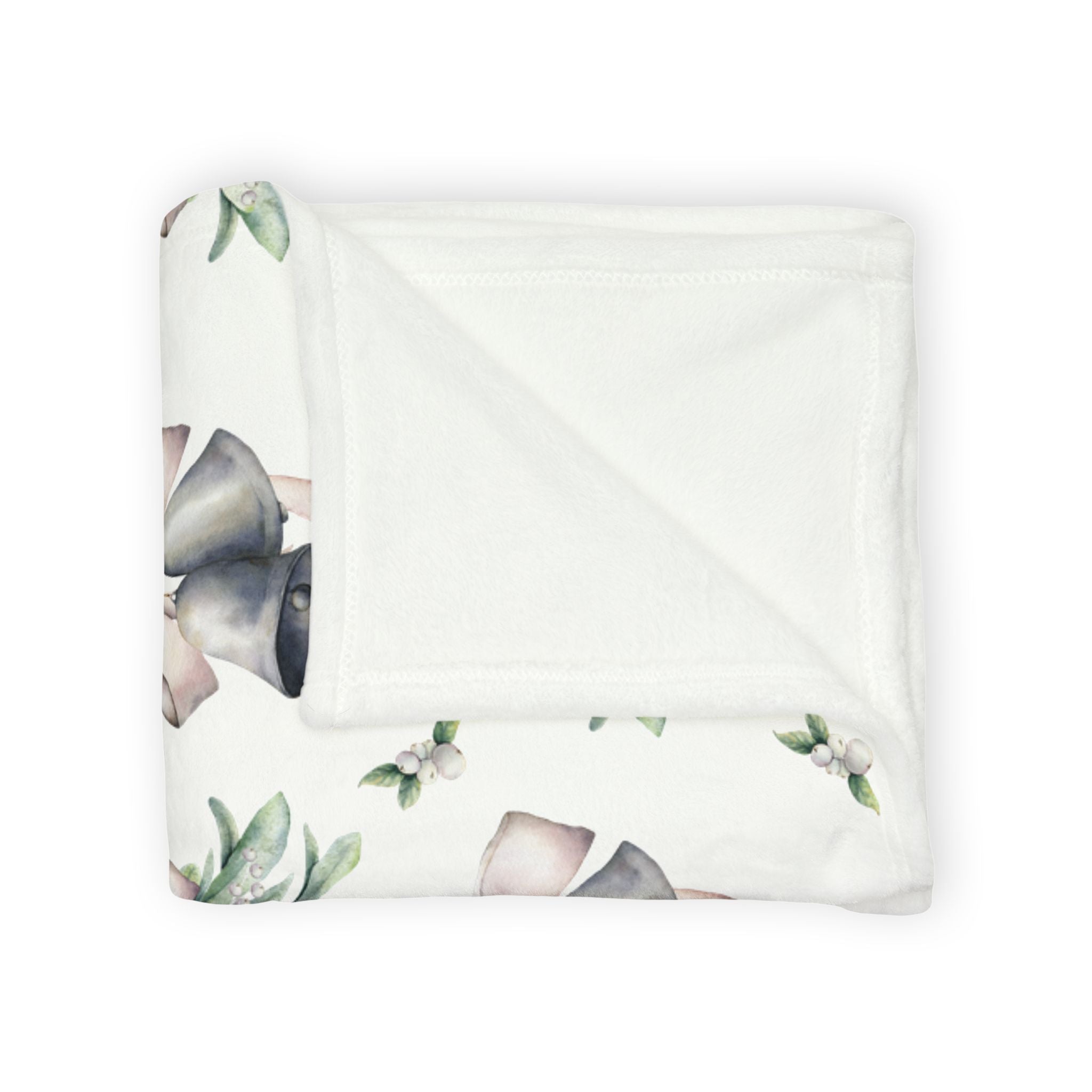 Mistletoe and Silver Bells Christmas Blanket - Hydrangea Lane Home