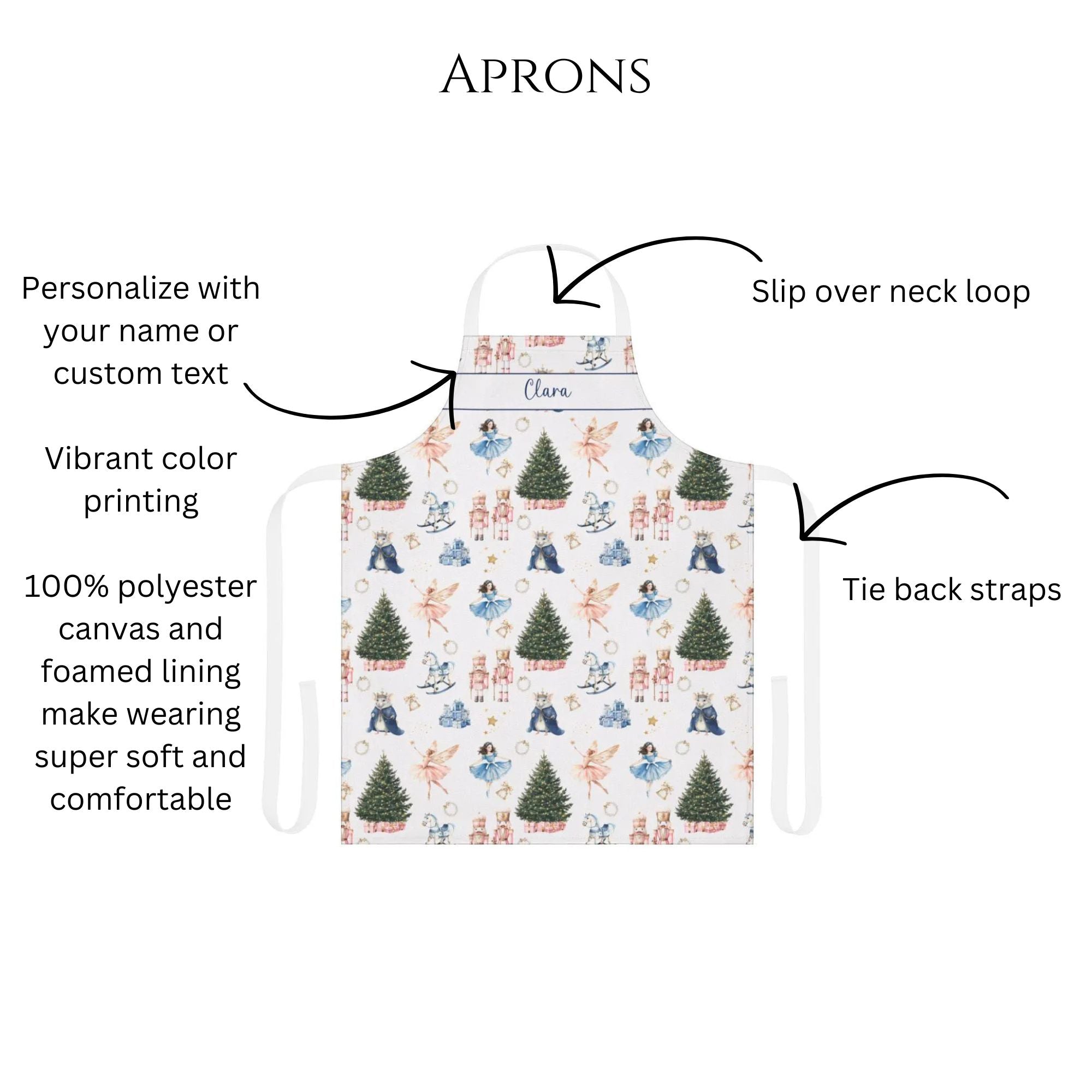 Personalized Nutcracker Ballet Christmas Apron - Hydrangea Lane Home