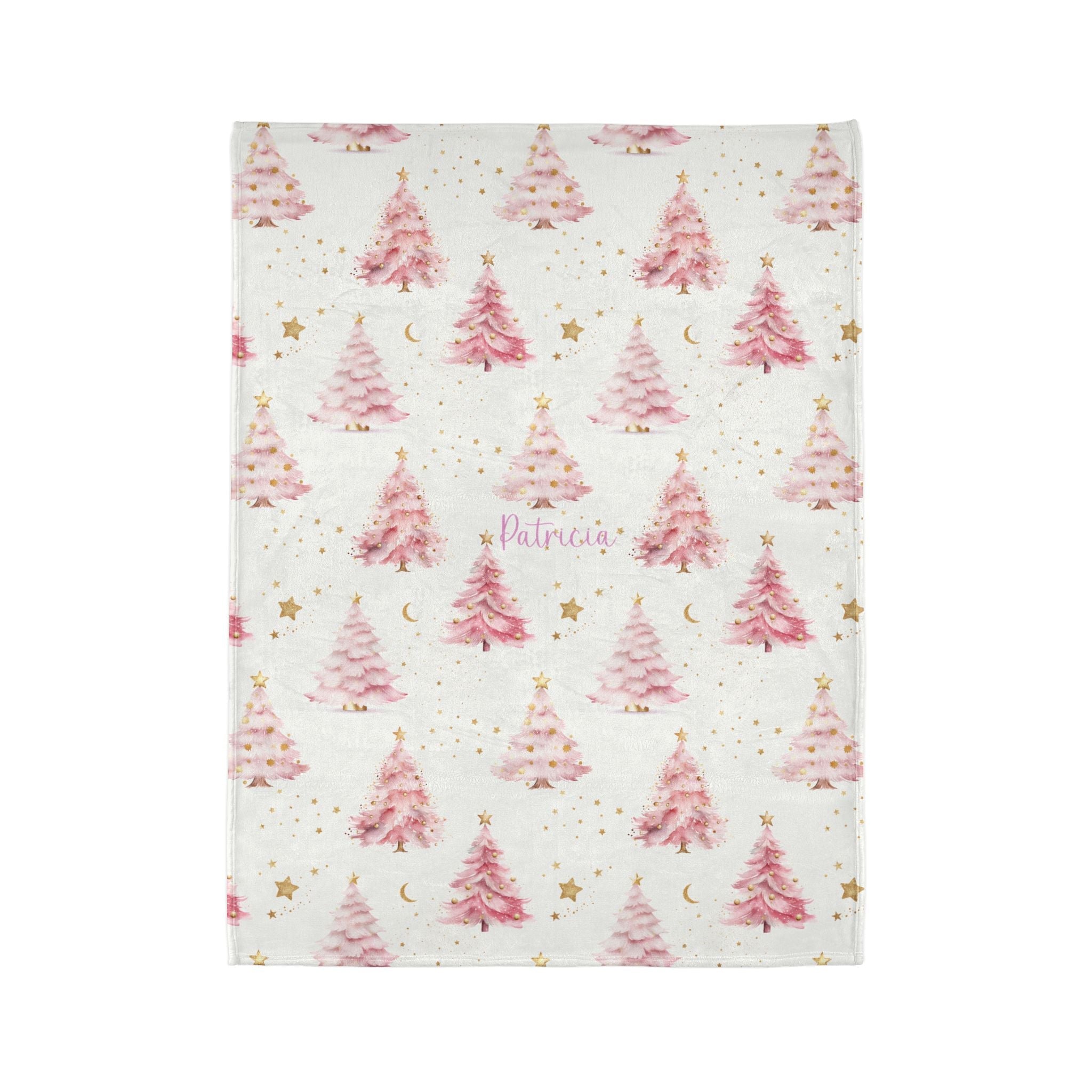 Pink Christmas Trees Soft Polyester Blanket - Hydrangea Lane Home