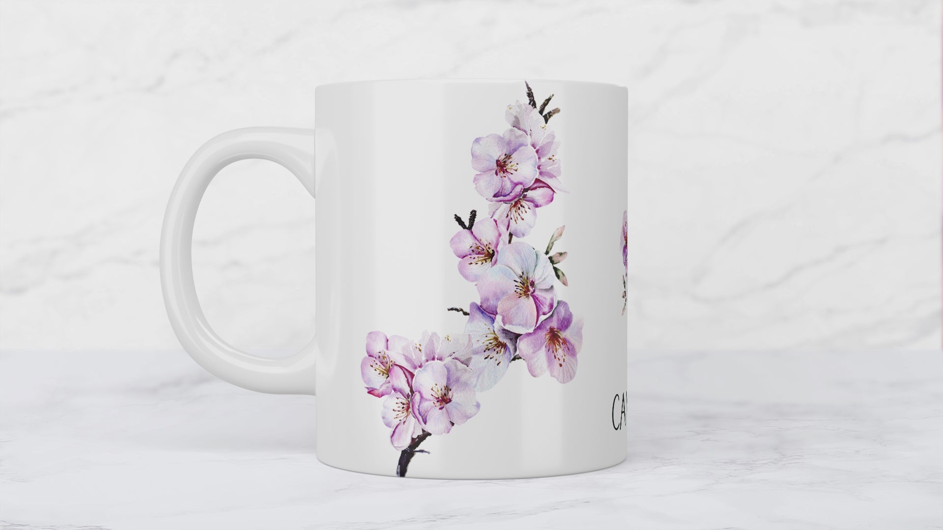 Cherry Blossom Floral Ceramic Mug