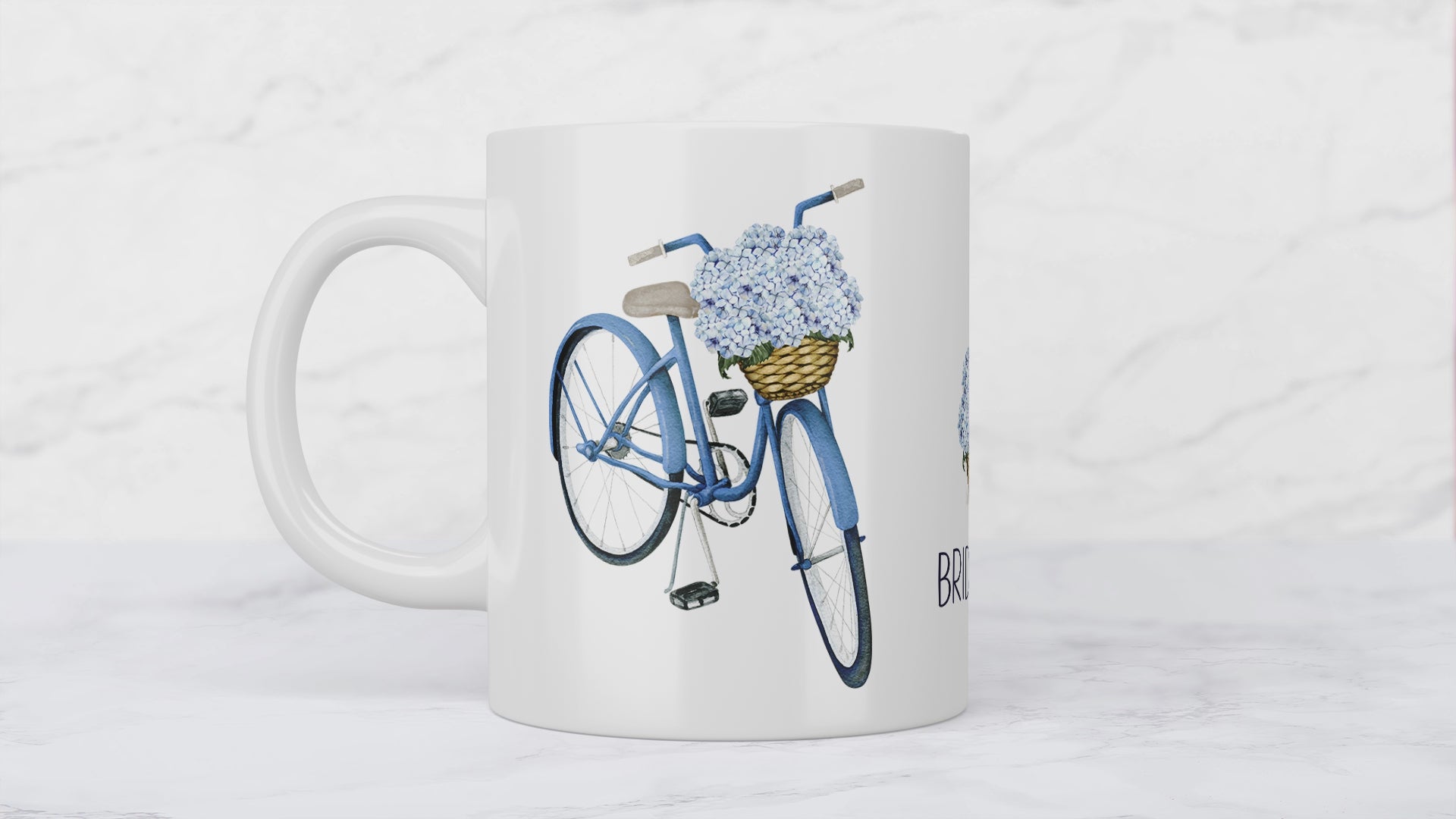 Hamptons Hydrangea Bicycle Ceramic Mug