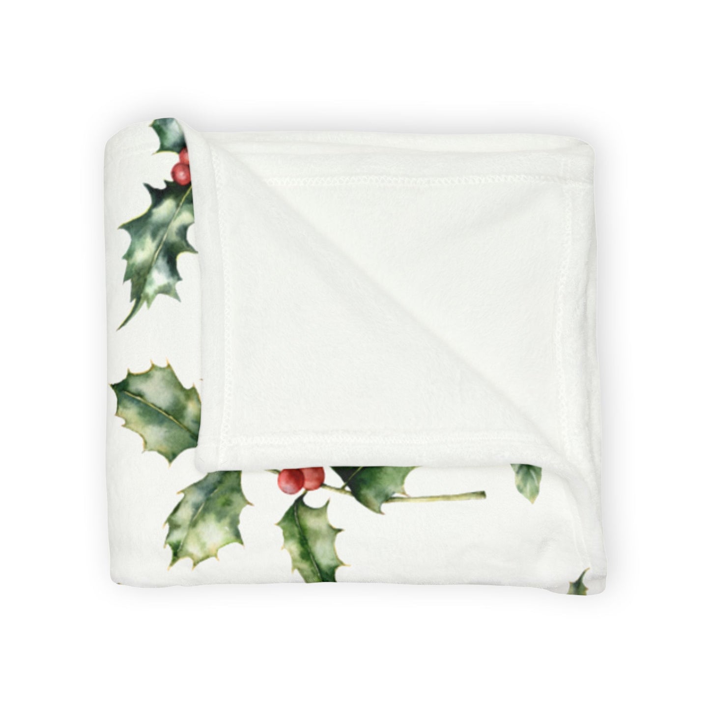 Holly Monogrammed Christmas Blanket