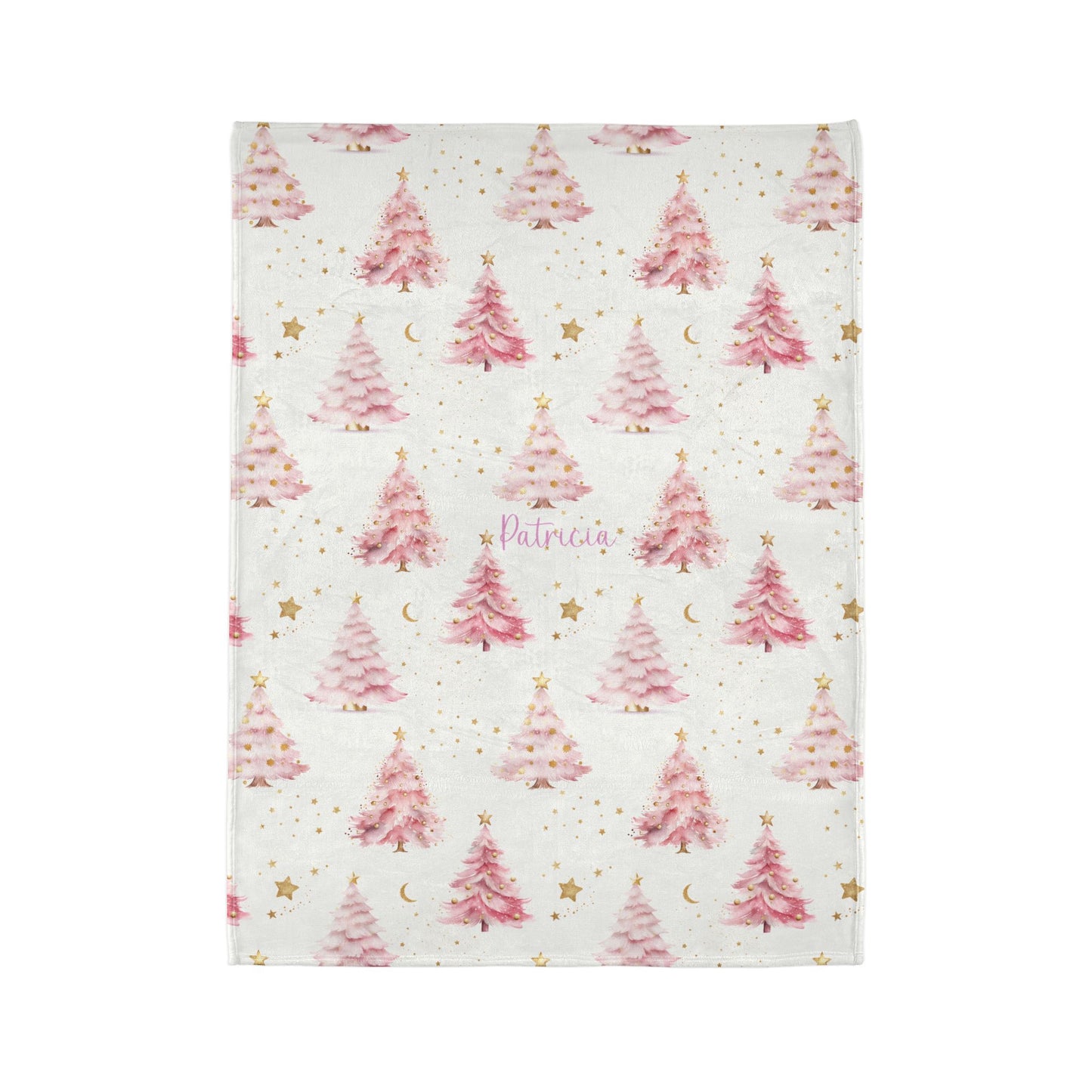 Pink Christmas Trees Soft Polyester Blanket