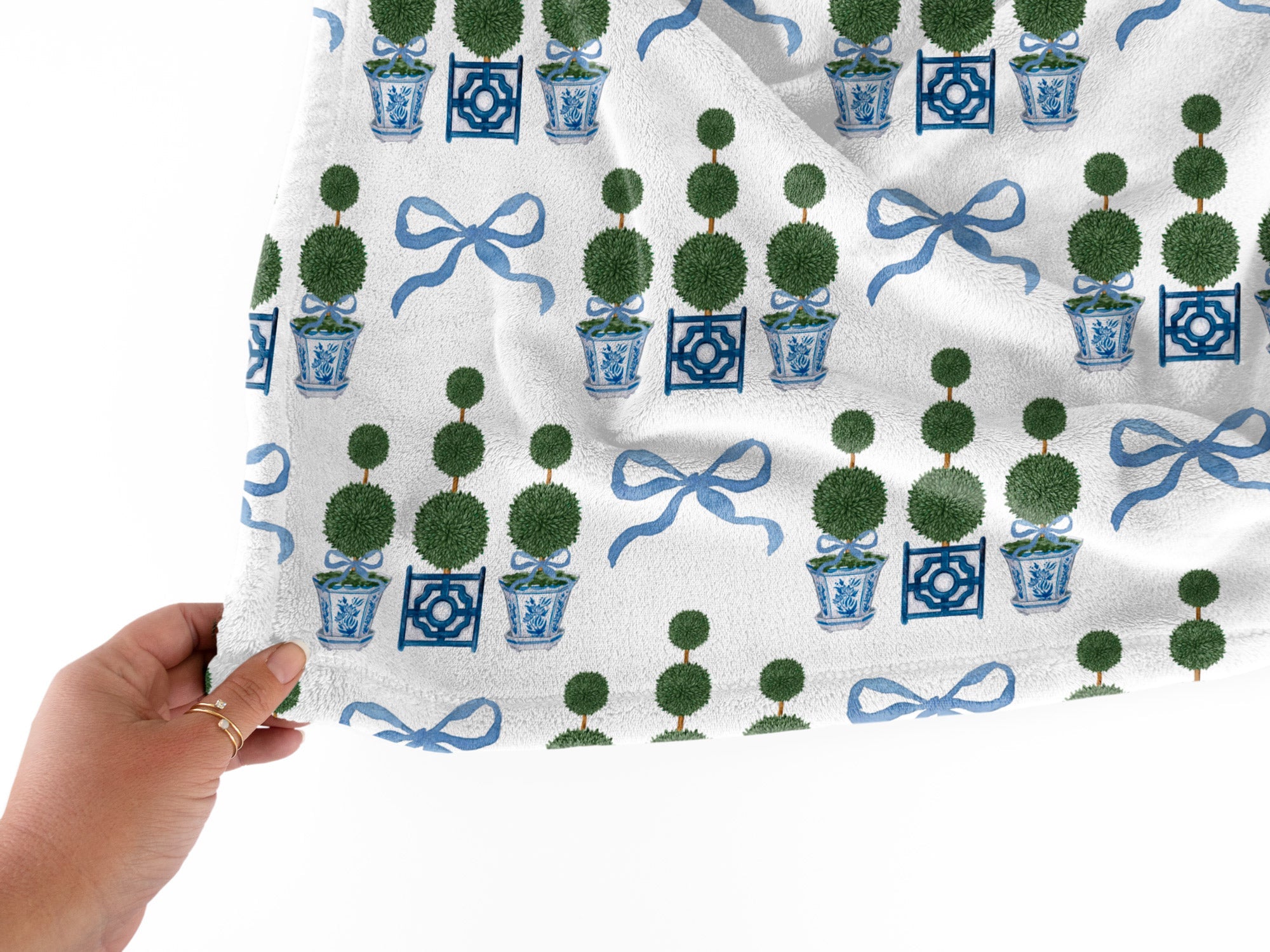 Topiary Tree Bow Soft Throw Fleece Blanket - Hydrangea Lane Home
