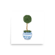 Topiary Tree Chinoiserie Art Print - Single Topiary - Hydrangea Lane Home