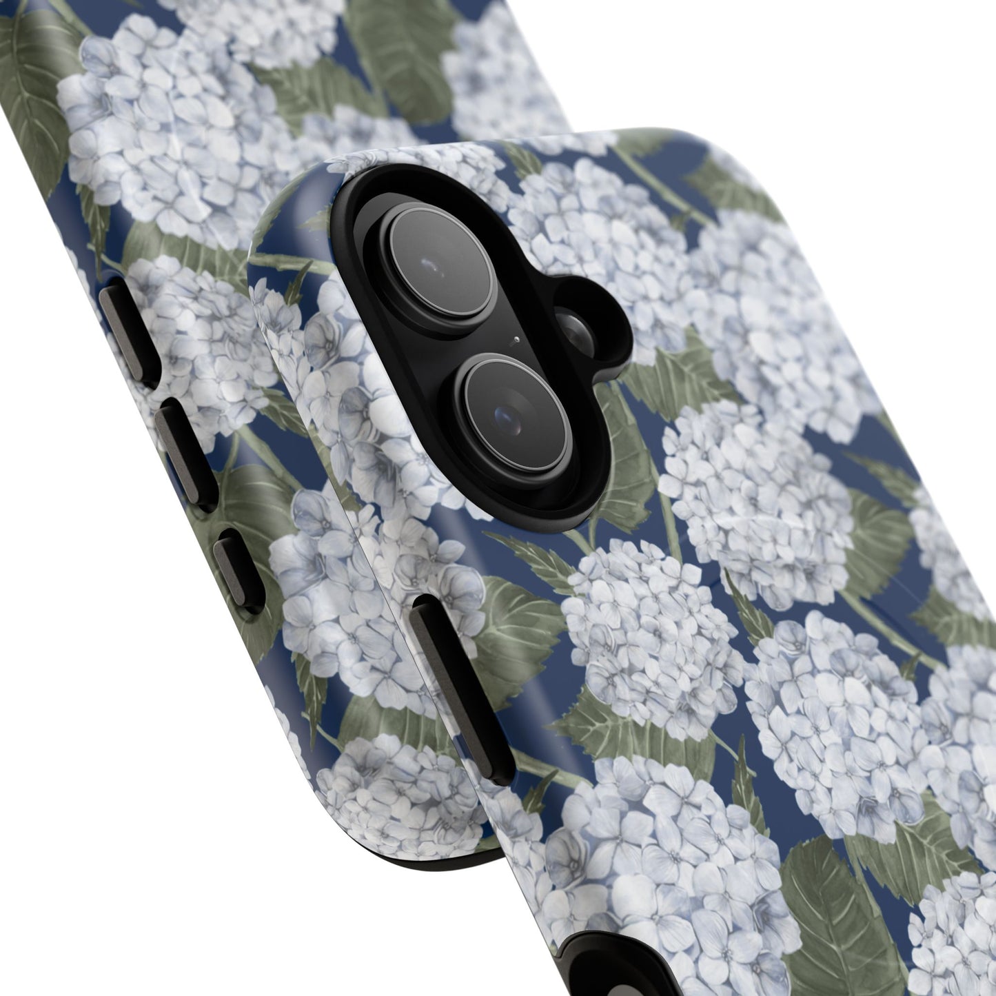 Hydrangea Garden Navy MagSafe Tough iPhone Case