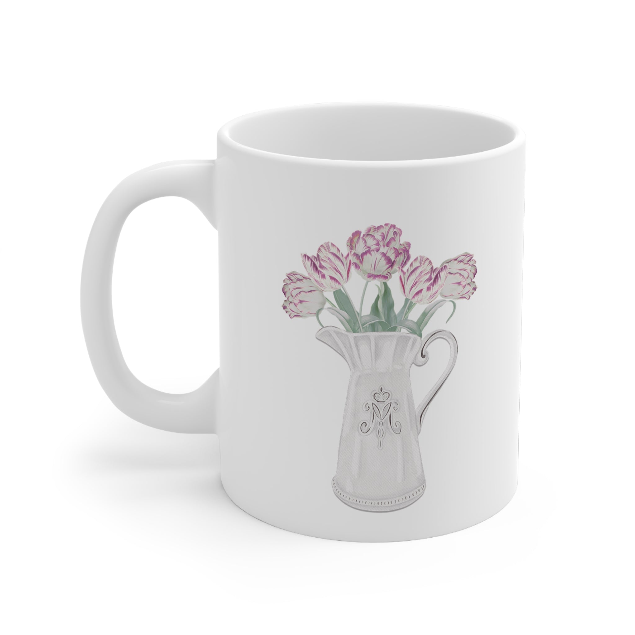 Tulips in Pitcher Ceramic Mug - Hydrangea Lane Home