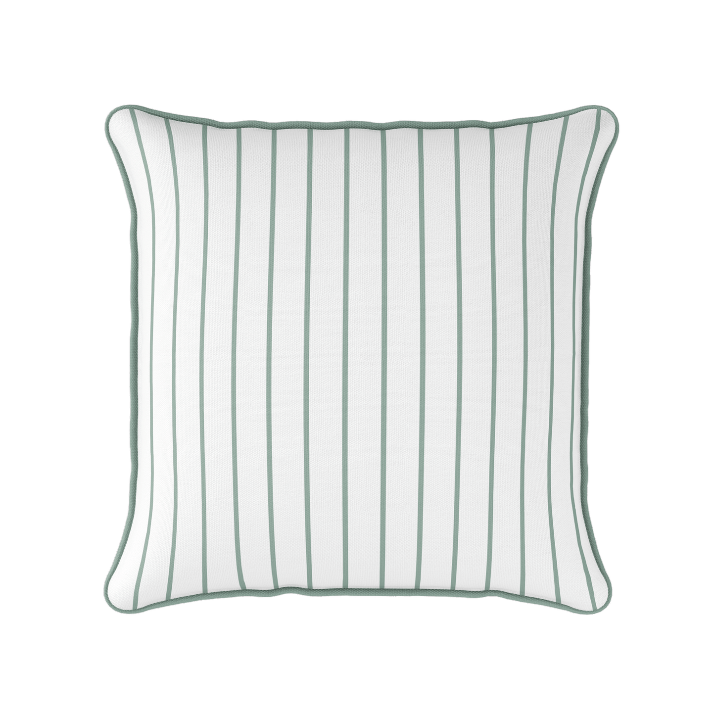 Breton Stripe Cushion Eucalyptus green