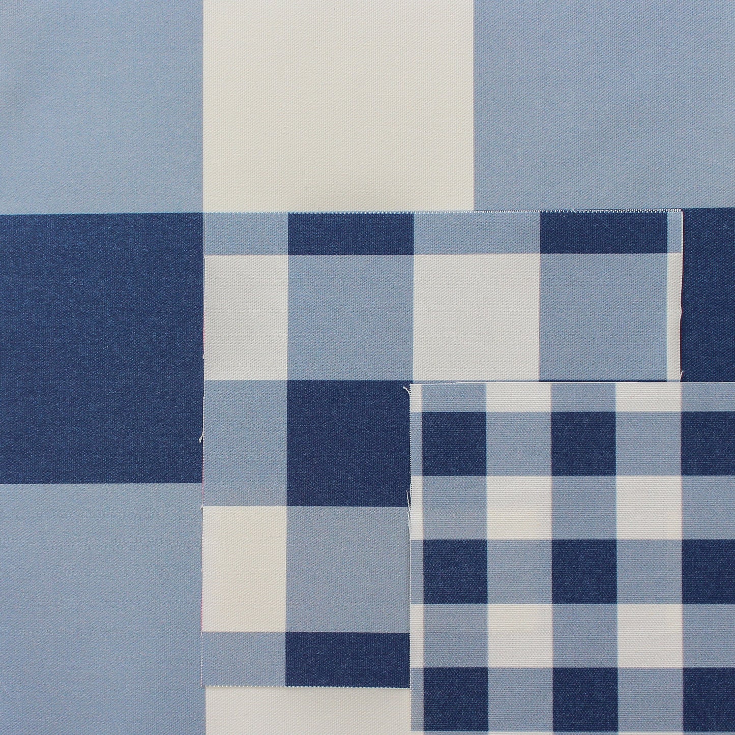 gingham check cotton linen fabric navy blue