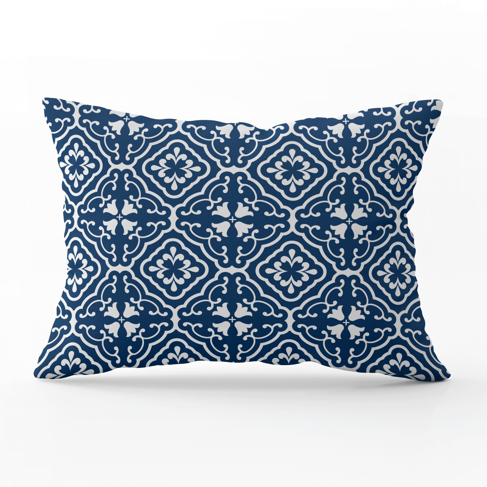 Amalfi Tulip Scroll Cushion - Blues - Hydrangea Lane Home