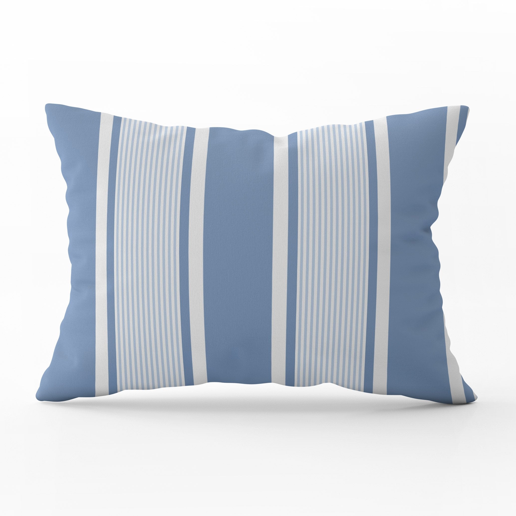 Deckchair Multi Stripe Cushion- Blues and Neutrals - Hydrangea Lane Home