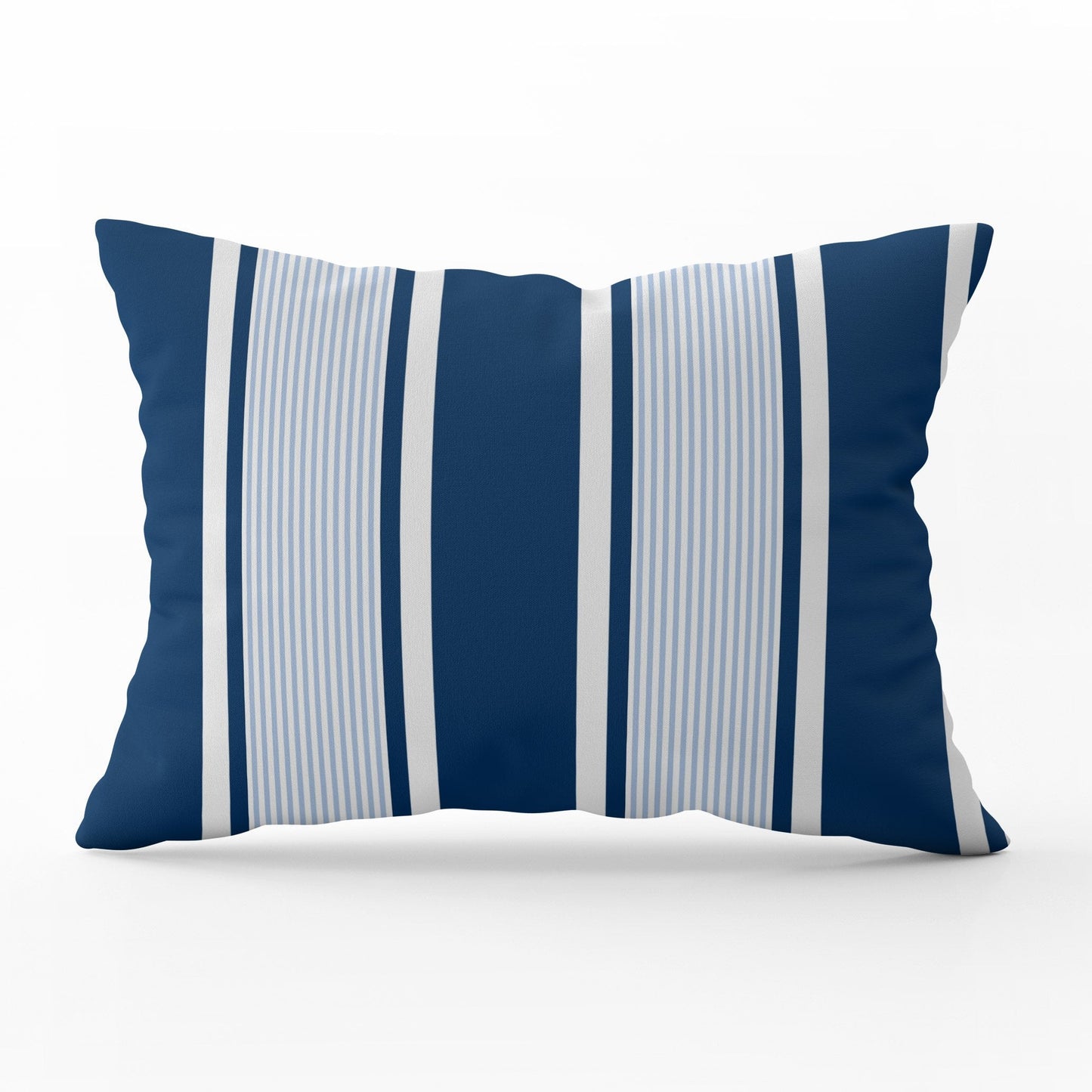 Deckchair Multi Stripe Cushion- Blues and Neutrals - Hydrangea Lane Home