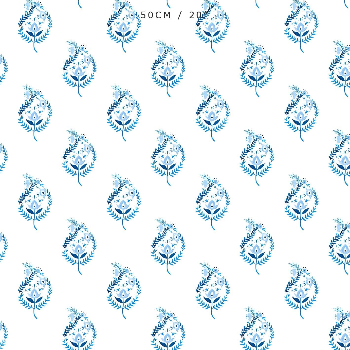 Delft Tulip Blue Fabric - Hydrangea Lane Home