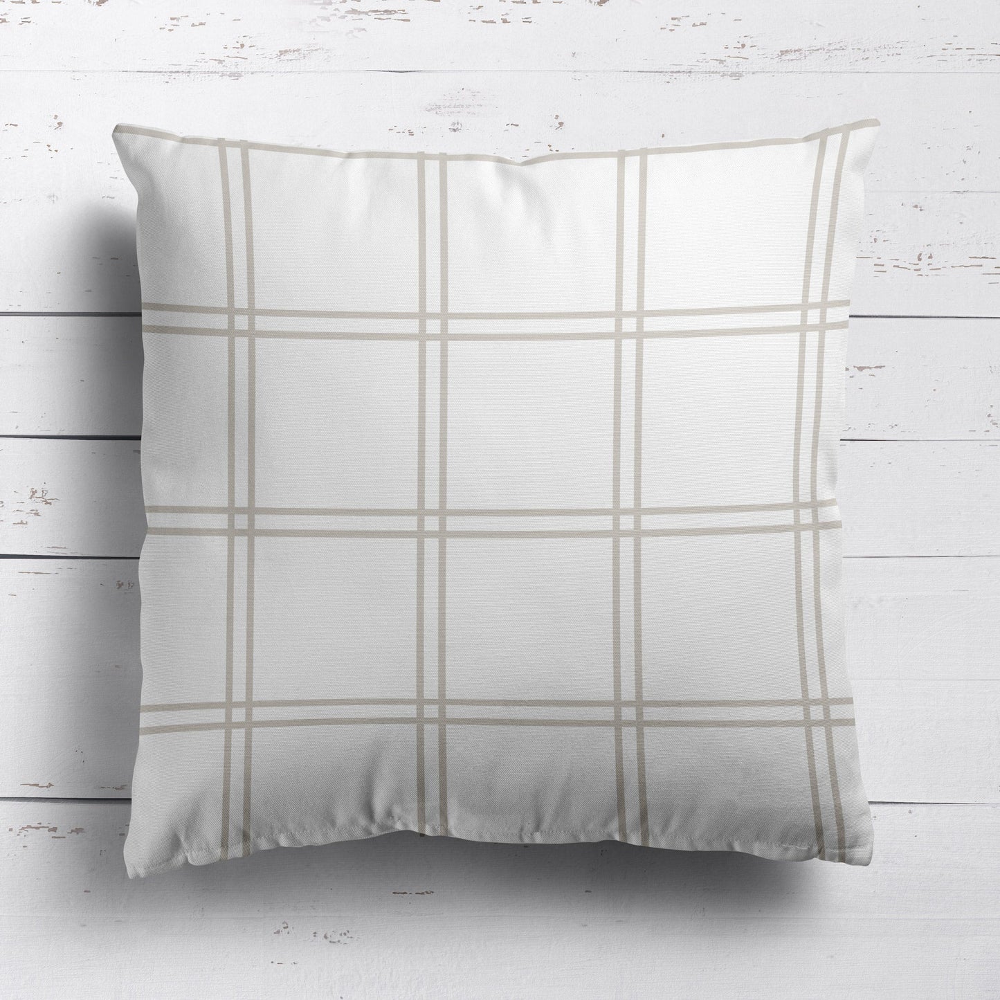 Double Window Pane Check Fabric - Linen - Hydrangea Lane Home