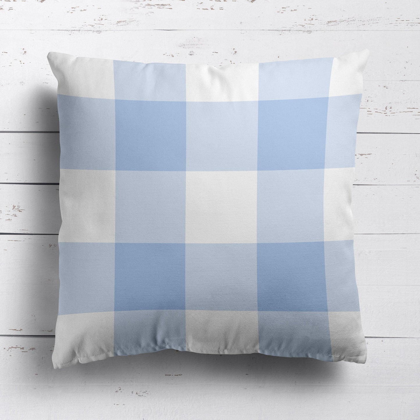 Gingham Check Jumbo Cushion - Blues - Hydrangea Lane Home