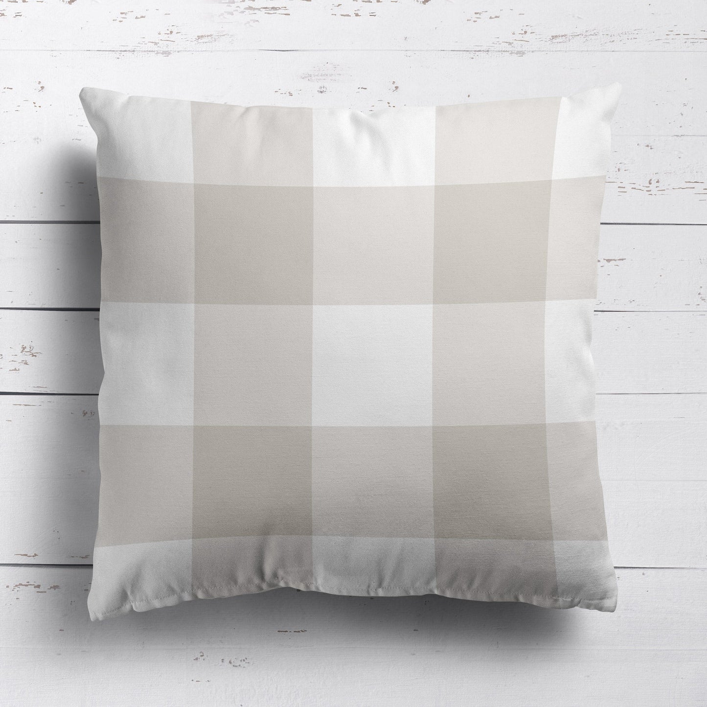 Gingham Check Jumbo Cushion - Neutrals - Hydrangea Lane Home