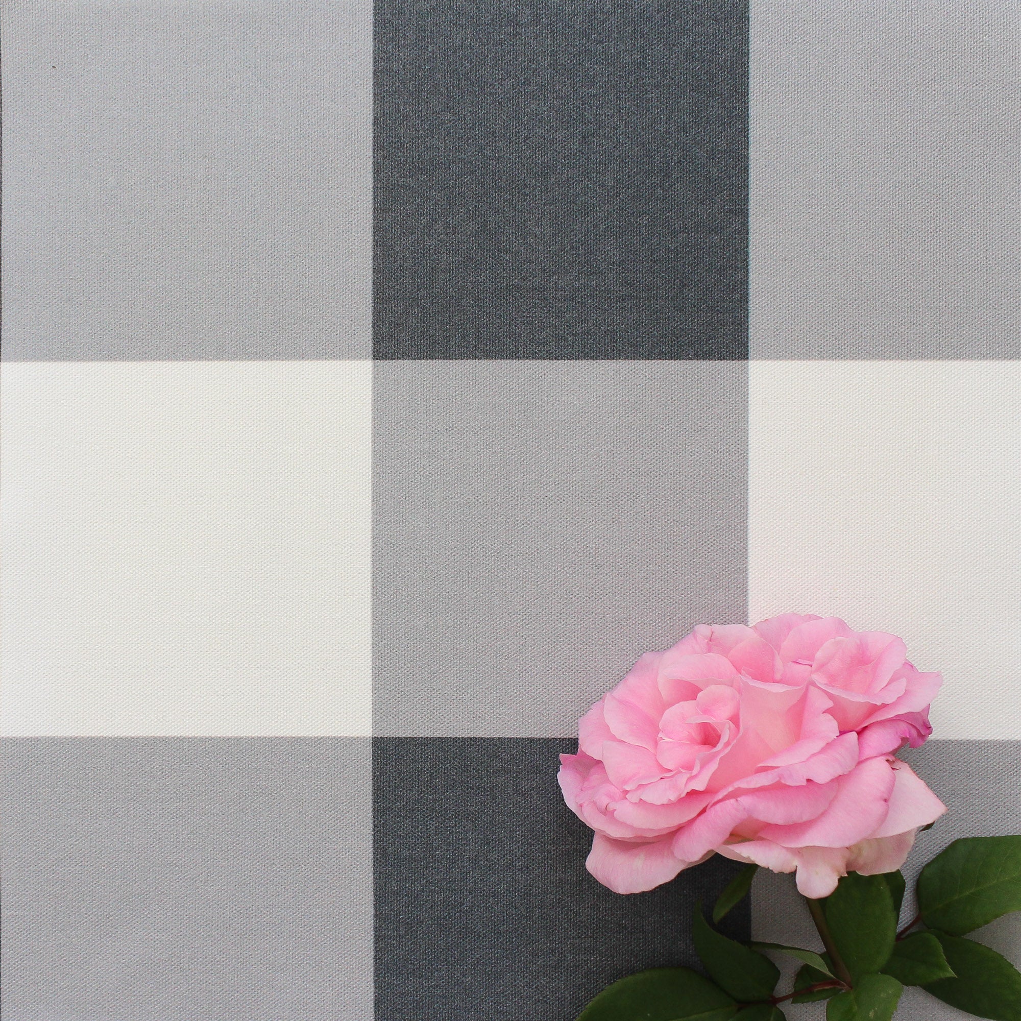 Gingham Check Jumbo Fabric - Graphite - Hydrangea Lane Home