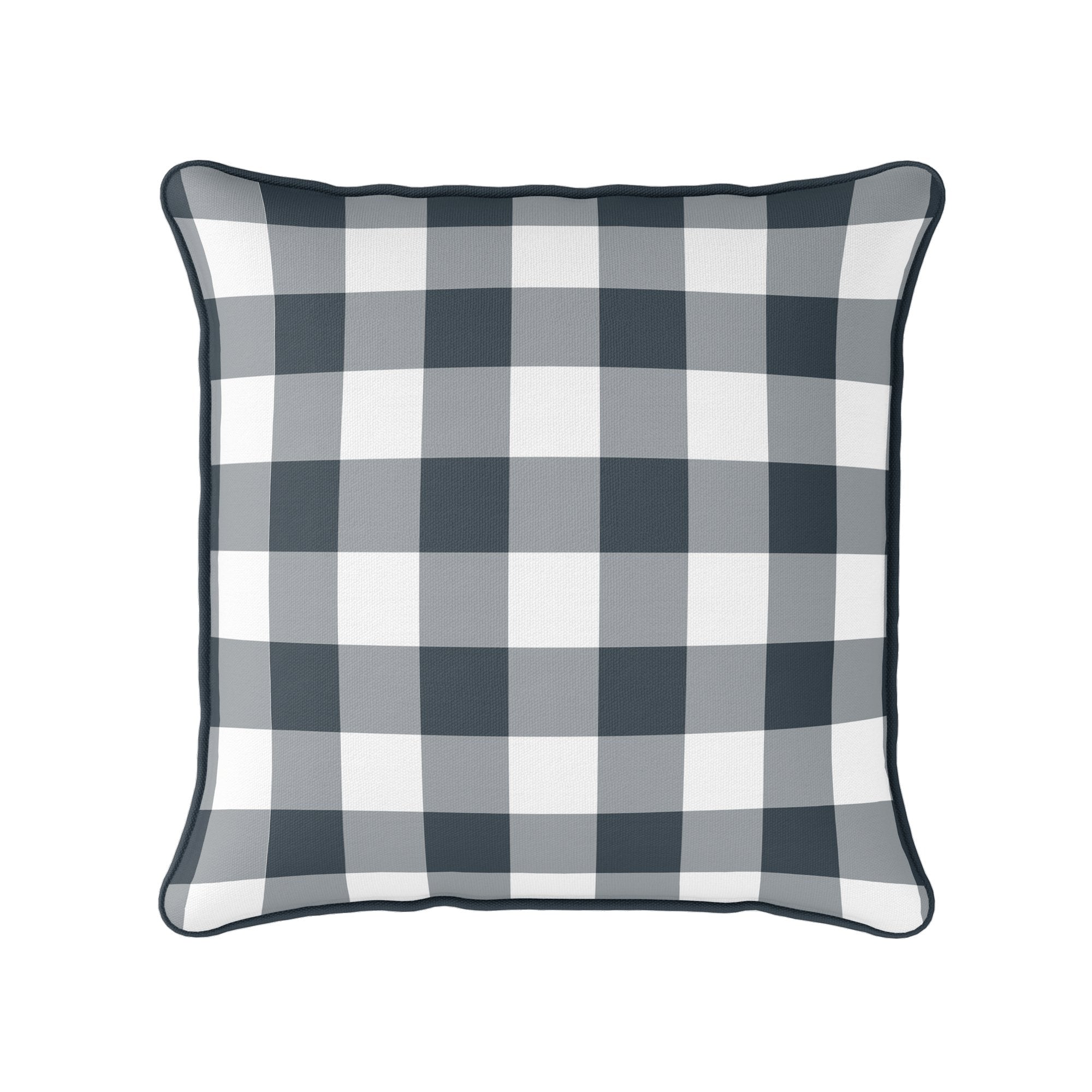 Gingham Check Medium Cushion - Neutrals - Hydrangea Lane Home