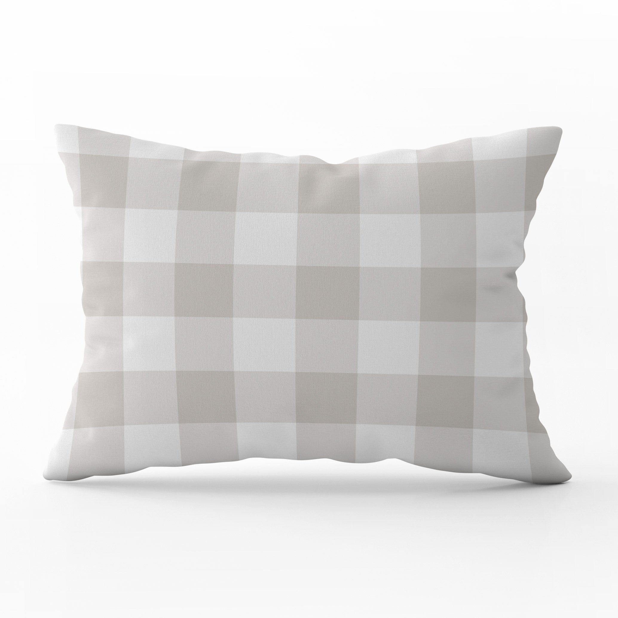 Gingham Check Medium Cushion - Neutrals - Hydrangea Lane Home