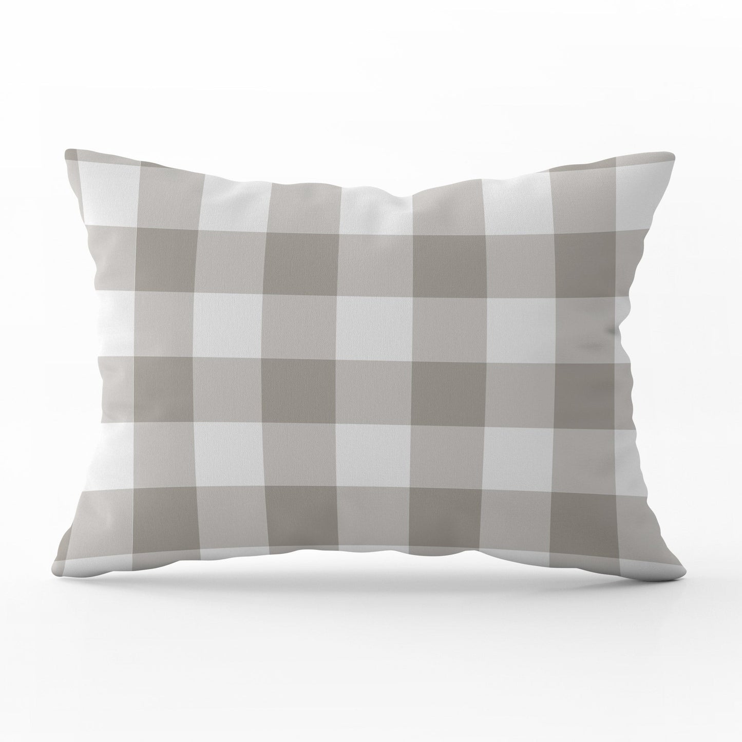 Gingham Check Medium Cushion - Neutrals - Hydrangea Lane Home