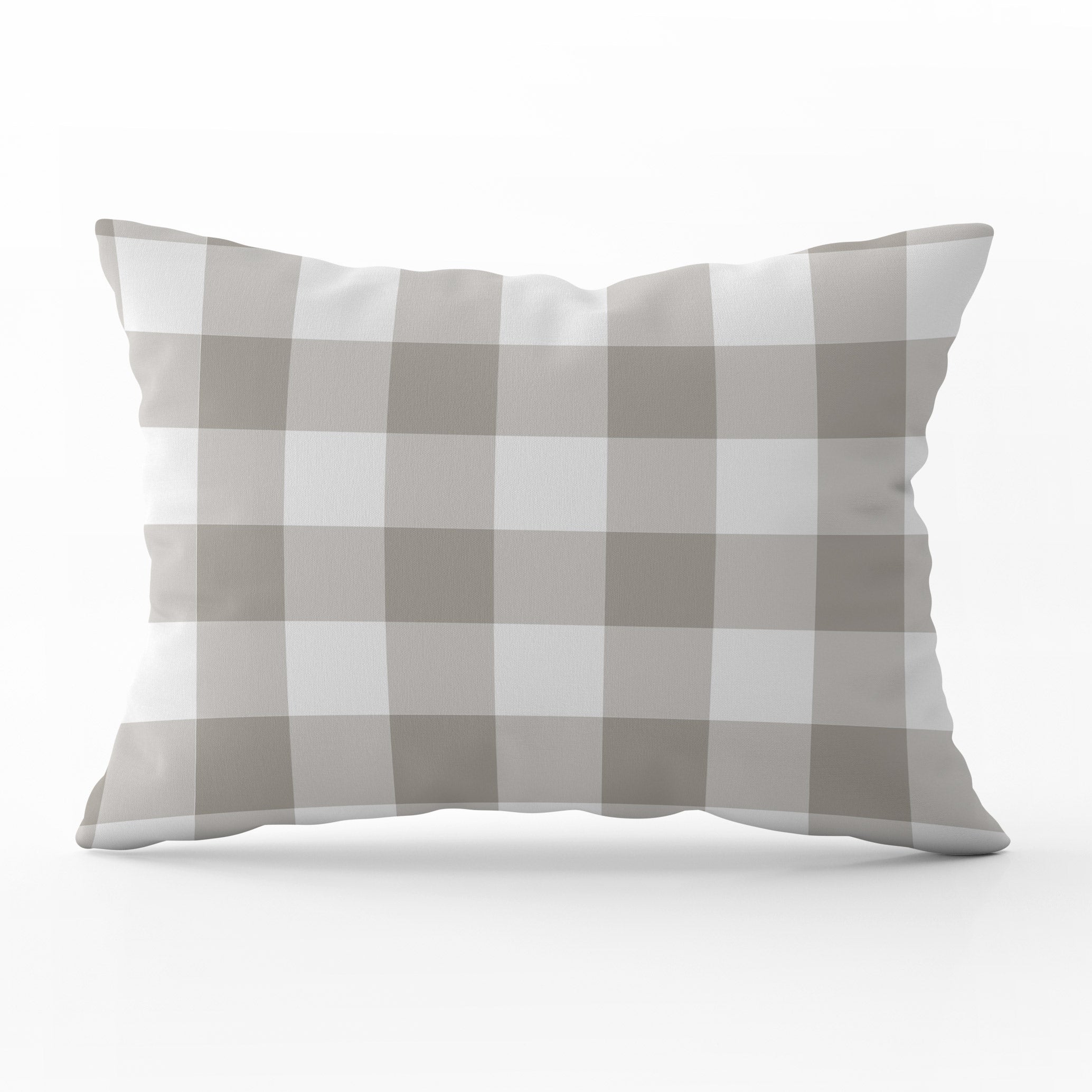Gingham Check Medium Cushion - Neutrals - Hydrangea Lane Home