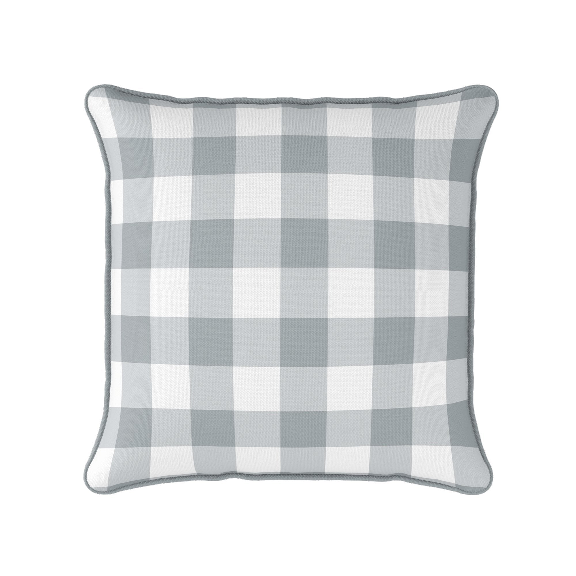 Gingham Check Medium Cushion - Neutrals - Hydrangea Lane Home