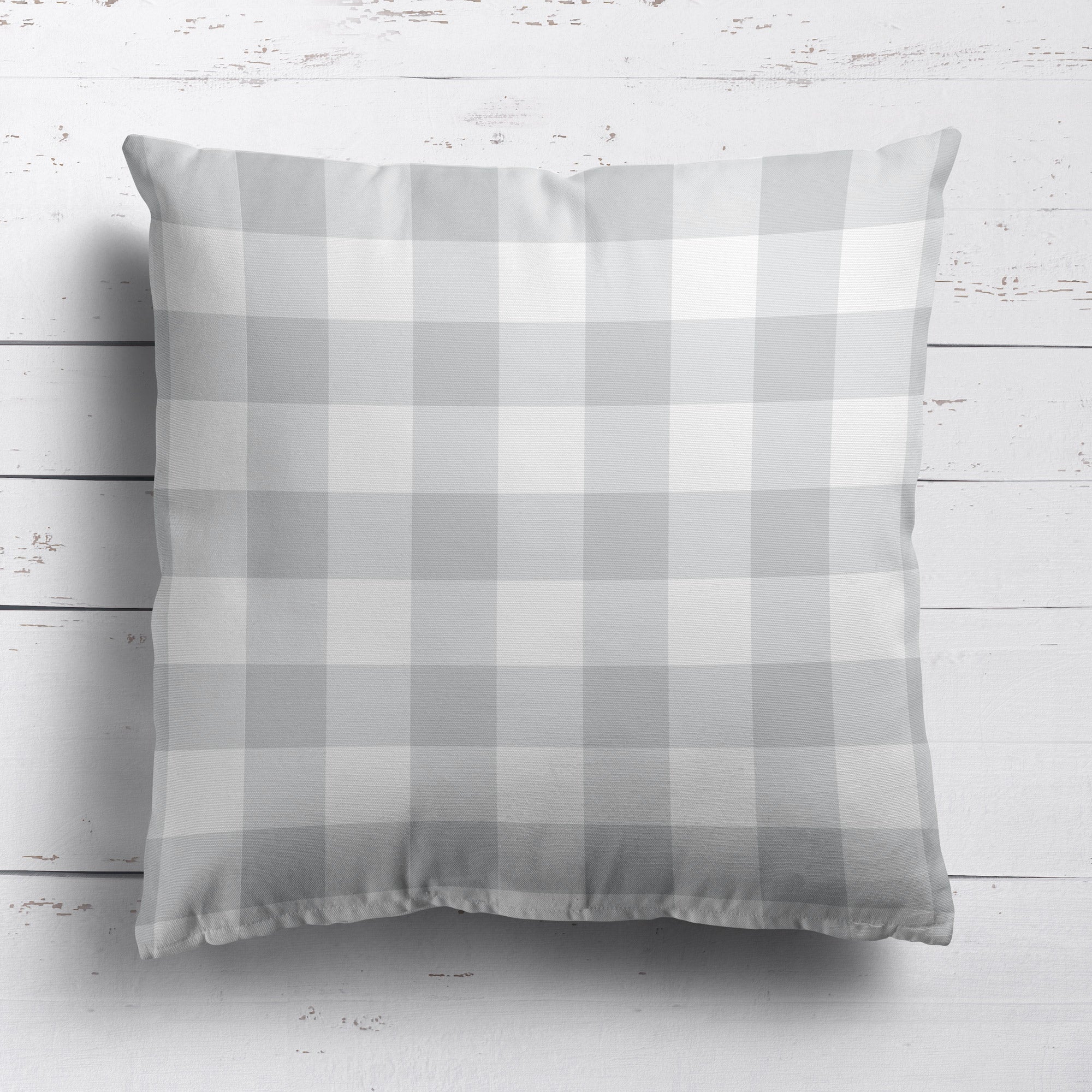 Gingham Check Medium Cushion - Neutrals - Hydrangea Lane Home