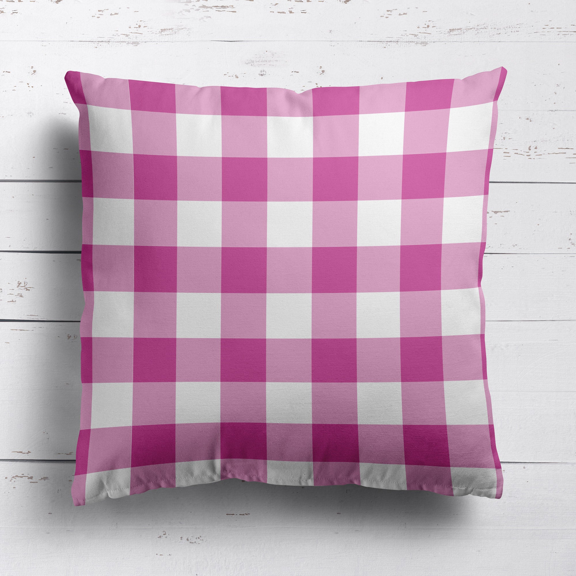 Gingham Check Medium Cushion - Pinks - Hydrangea Lane Home
