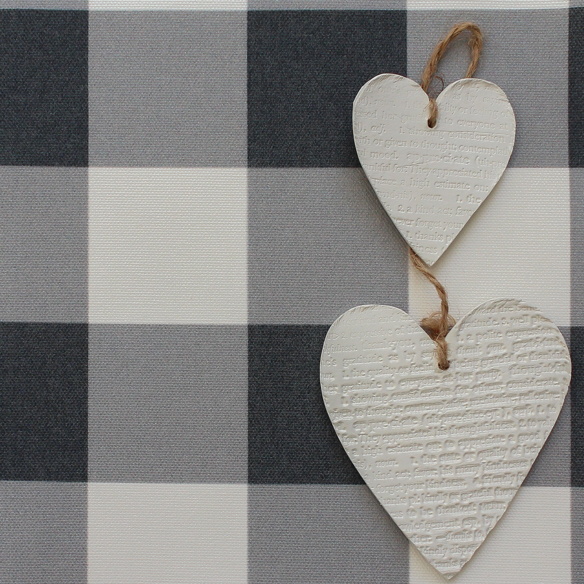 Gingham Check Medium Fabric - Graphite - Hydrangea Lane Home