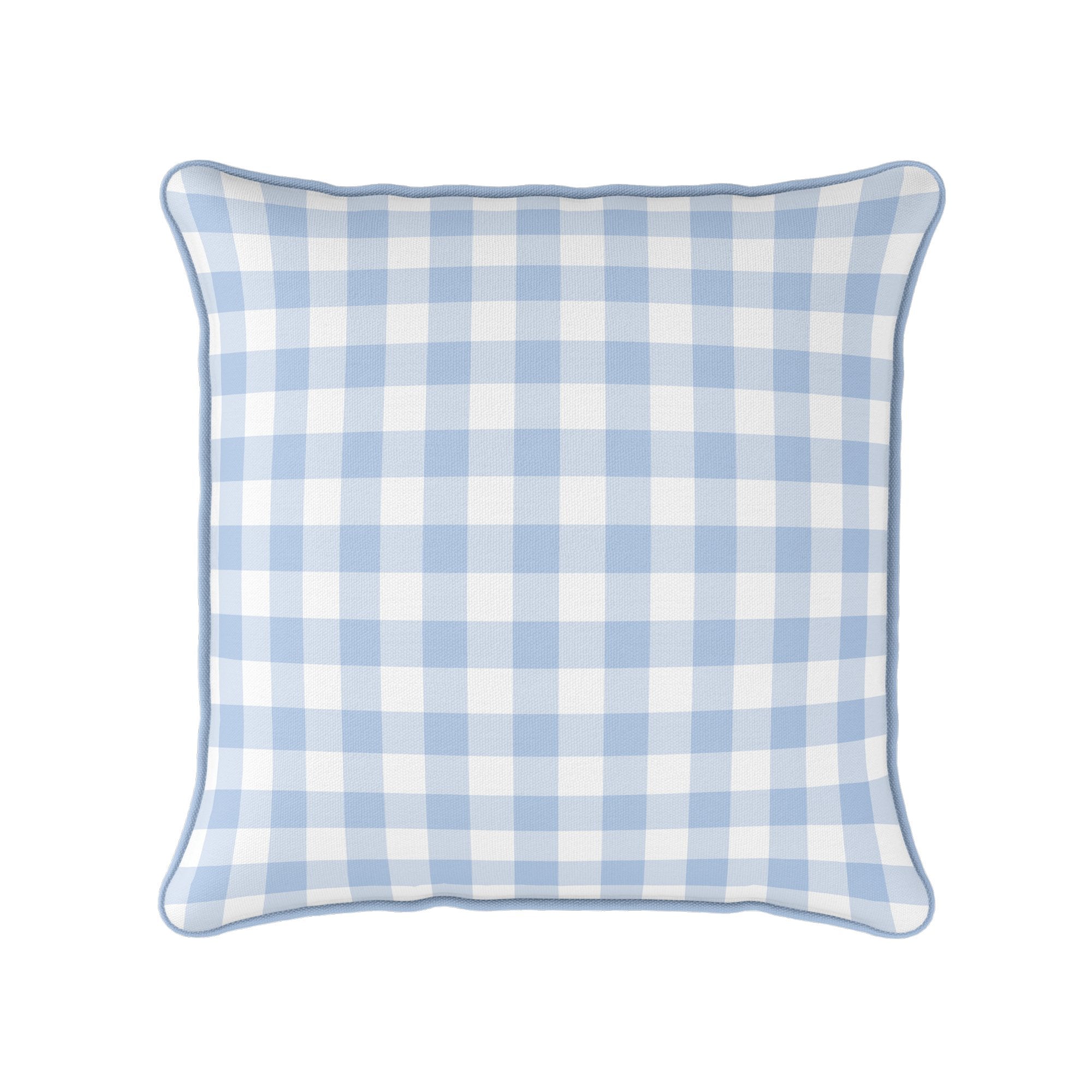 Gingham Check Small Cushion - Blues - Hydrangea Lane Home