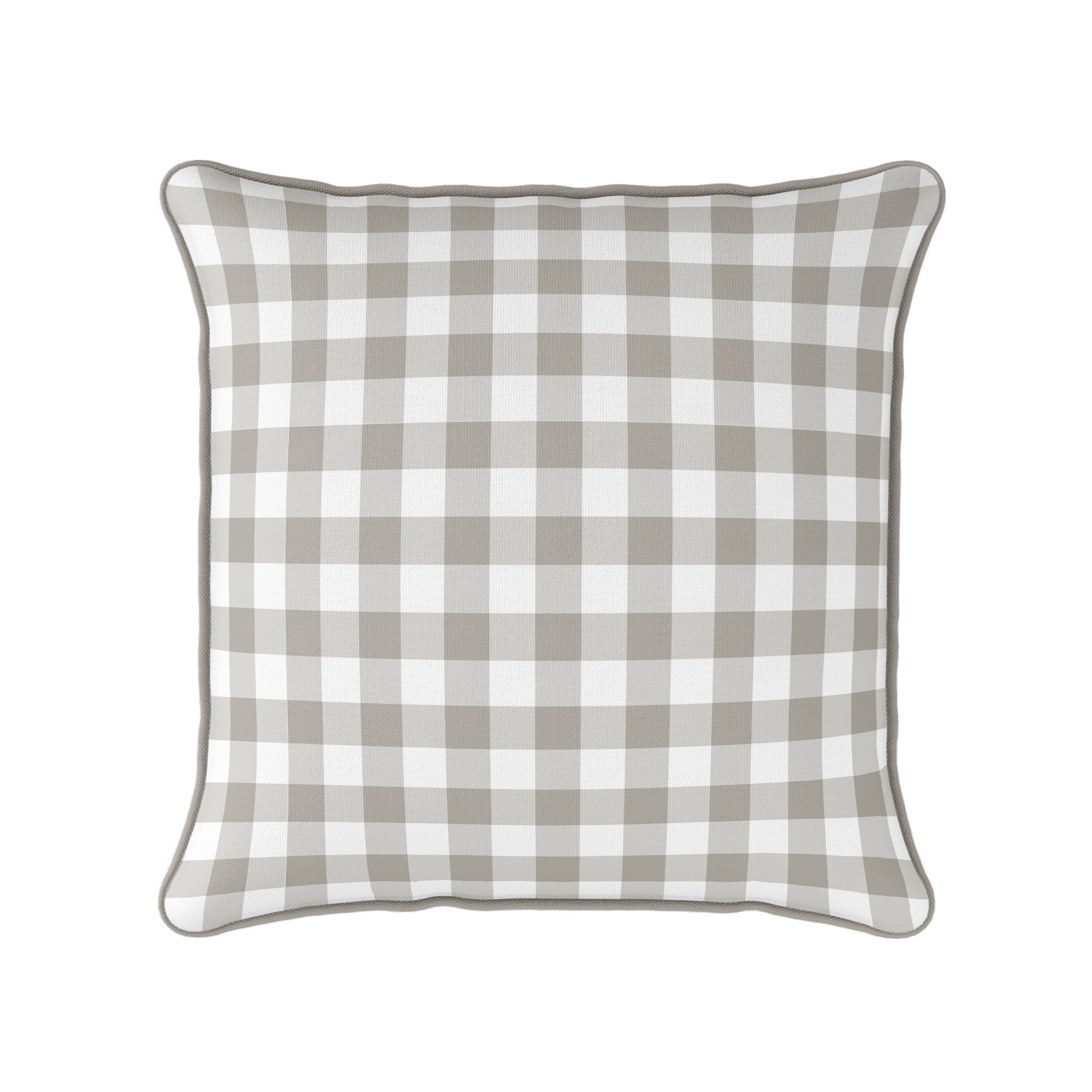 Gingham Check Small Cushion - Neutrals - Hydrangea Lane Home