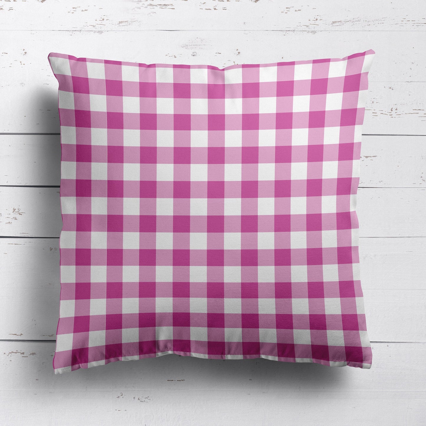 Gingham Check Small Cushion - Pinks - Hydrangea Lane Home