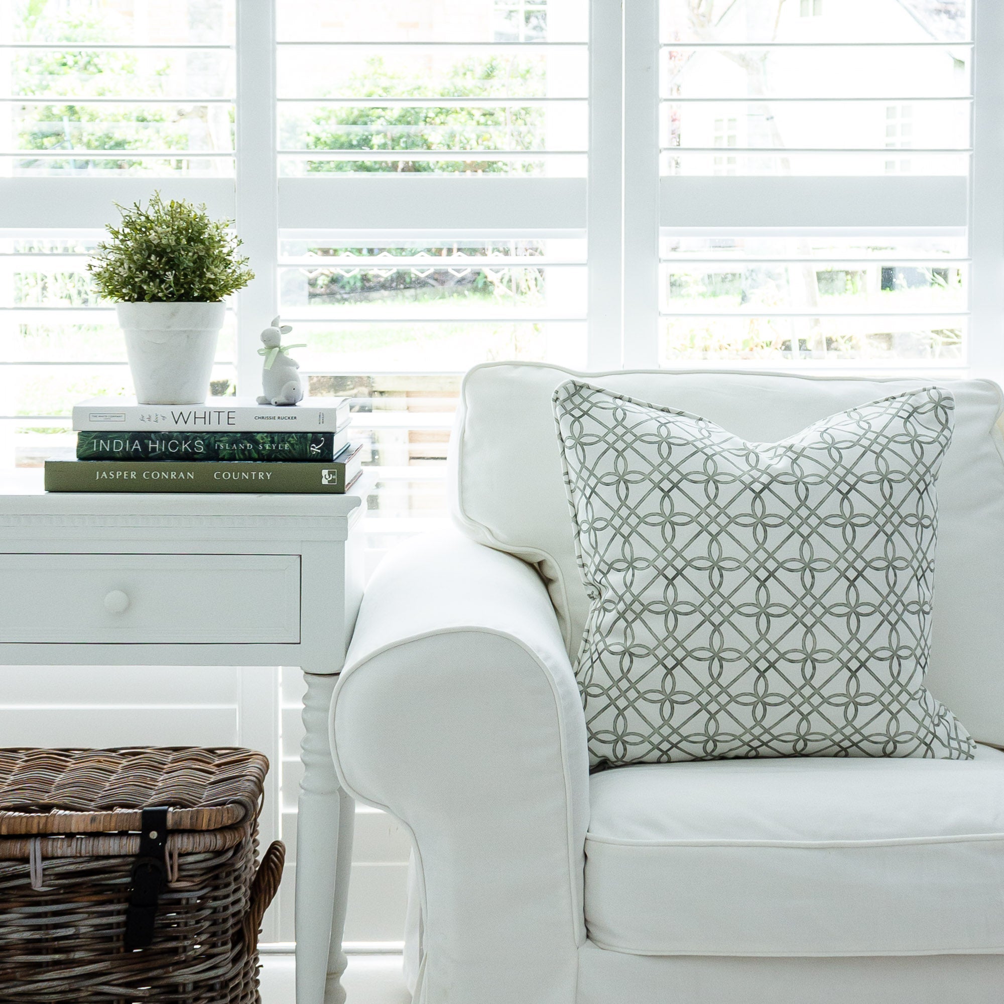 Greek Gate Rustic Cushion - Green - Hydrangea Lane Home